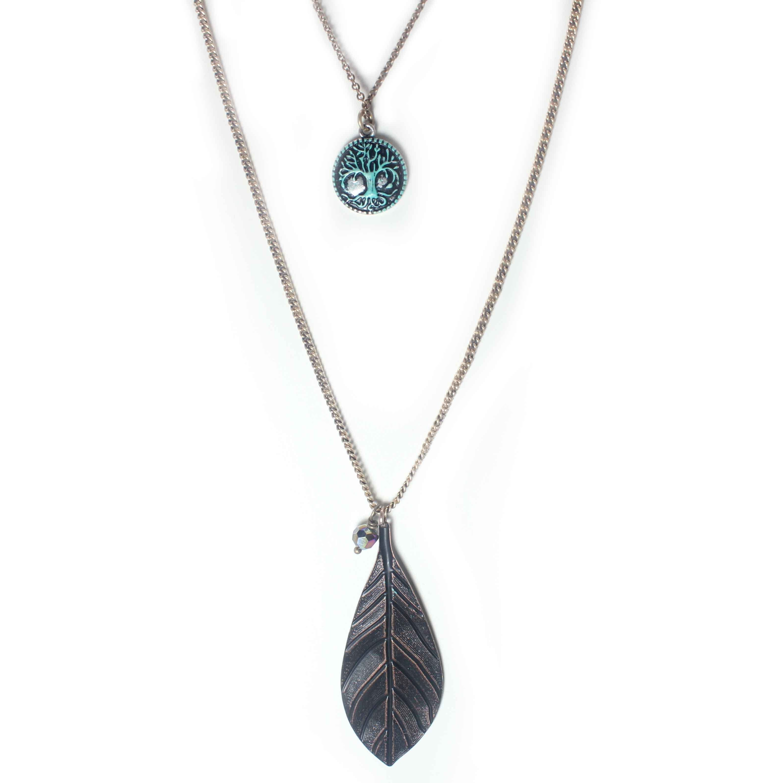 Layered Nature Necklace Set for Women - Boho Chic Jewelry, Handmade Leaf Pendant Necklaces, Perfect for Everyday Wear & Gift Giving - Ideal for Casual Outfits, Beach Vacations, and Boho Fashion Styles