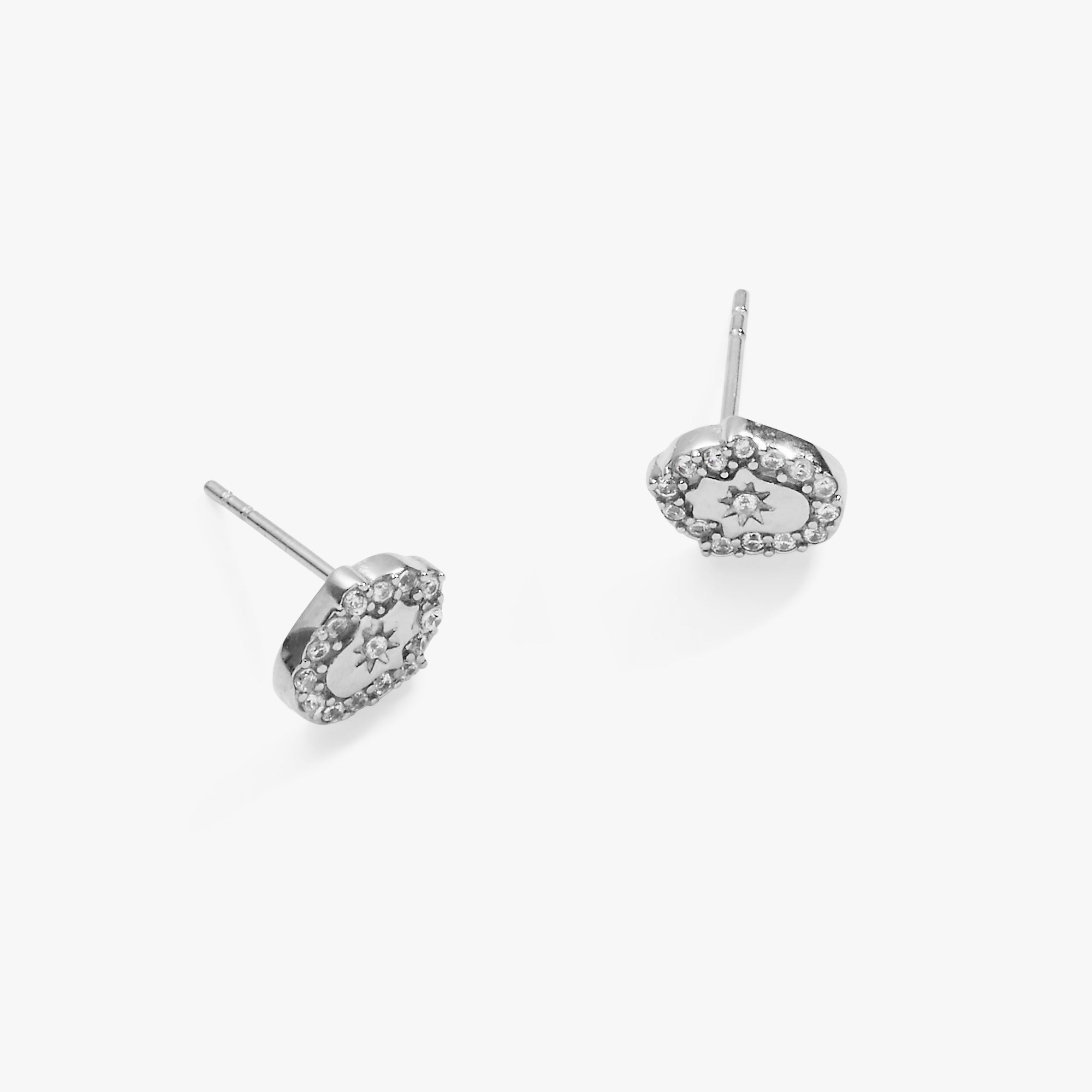 Hamsa Mini Stud Earrings for Women - 925 Sterling Silver Tiny Evil Eye Protection Jewelry - Perfect for Everyday Wear, Gifts & Spiritual Protection