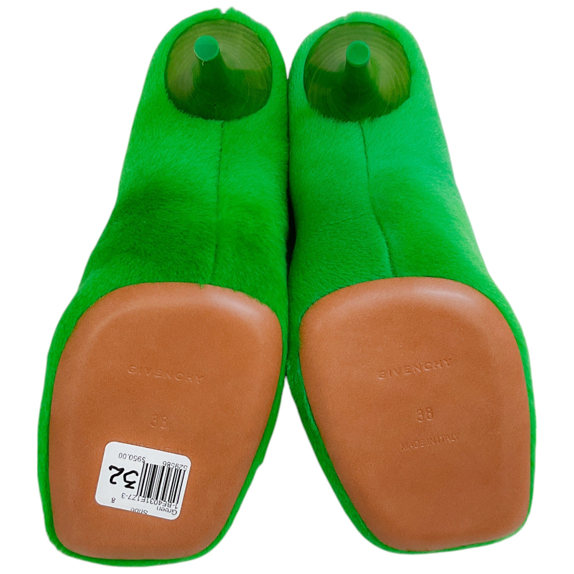 Givenchy Absynthe Green Shearling Show Pumps - Luxury Women's High Heels for Evening Parties & Special Occasions