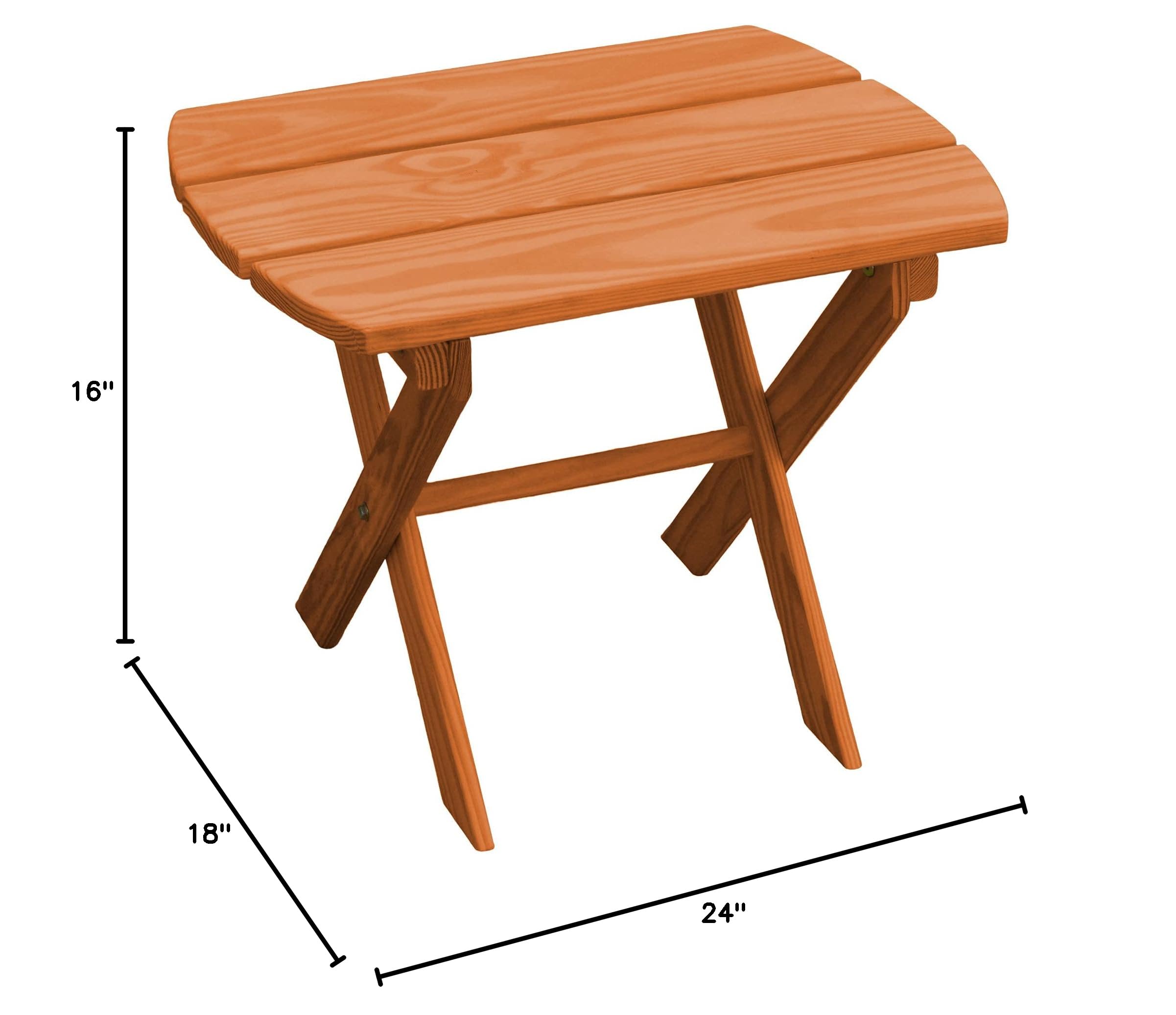 Pine Folding Oval End Table with Cedar Stain - Rustic Side Table for Living Room, Bedroom & Patio - Space Saving Furniture for Small Spaces - Furniture Barn USA