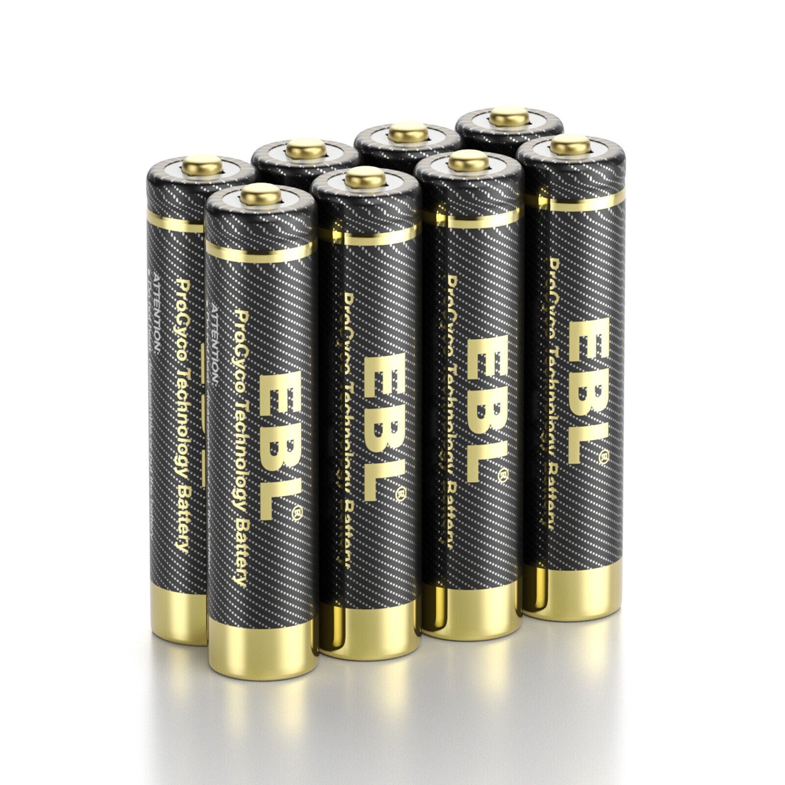 EBL Gold Pro Rechargeable AAA Batteries 8-Pack - High Capacity 1100mAh Ni-MH Battery with USB Charger - Perfect for Cameras, Toys, Flashlights & Electronic Devices