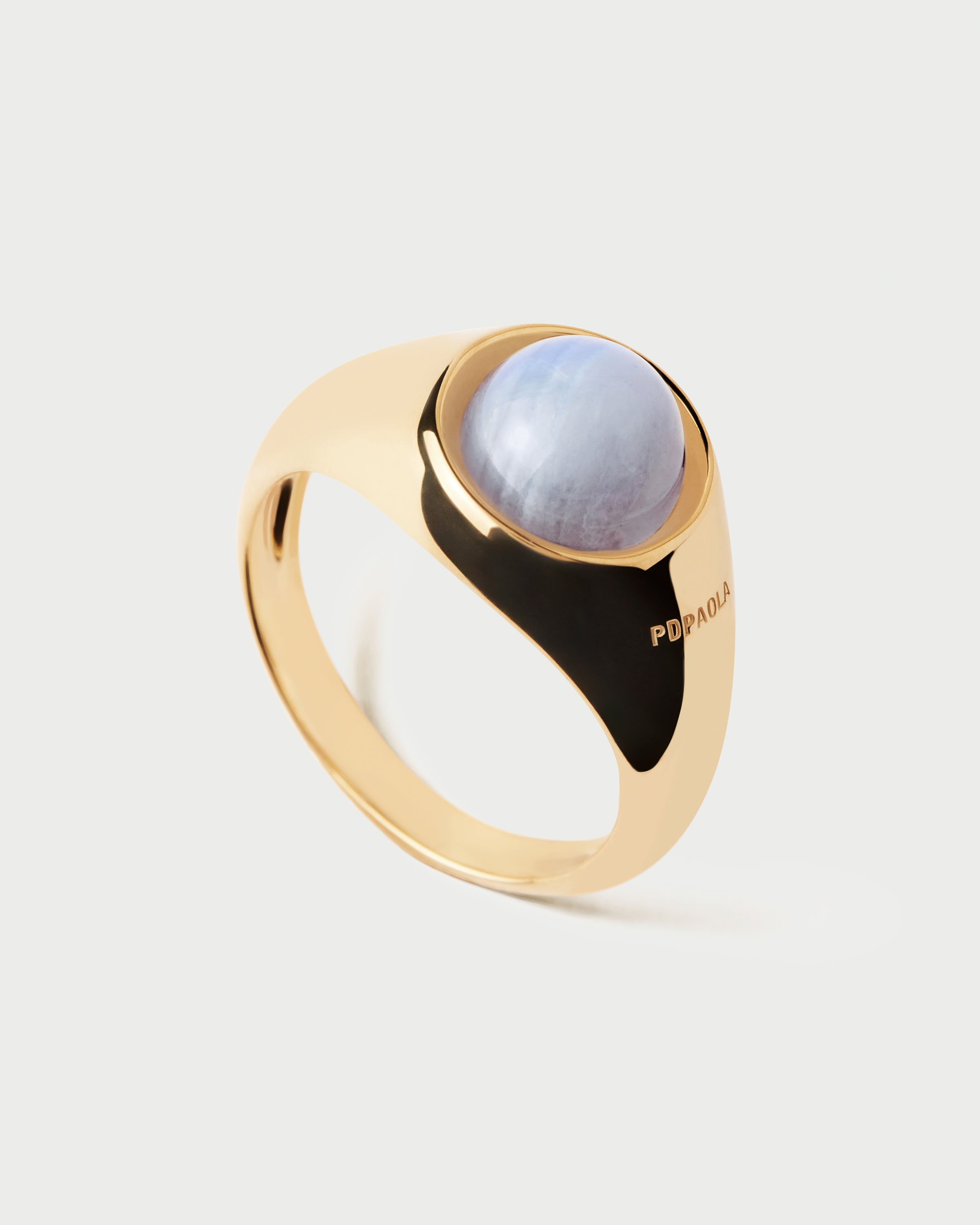 Blue Lace Agate Moon Ring – Elegant Boho Silver Jewelry for Women – Perfect for Everyday Wear, Meditation & Spiritual Healing