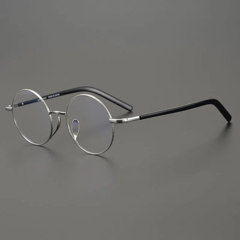 Aimee Unisex Full Rim Round Titanium Eyeglasses Frame 2085 - Lightweight Durable Glasses for Men & Women - Perfect for Reading, Work, and Daily Wear