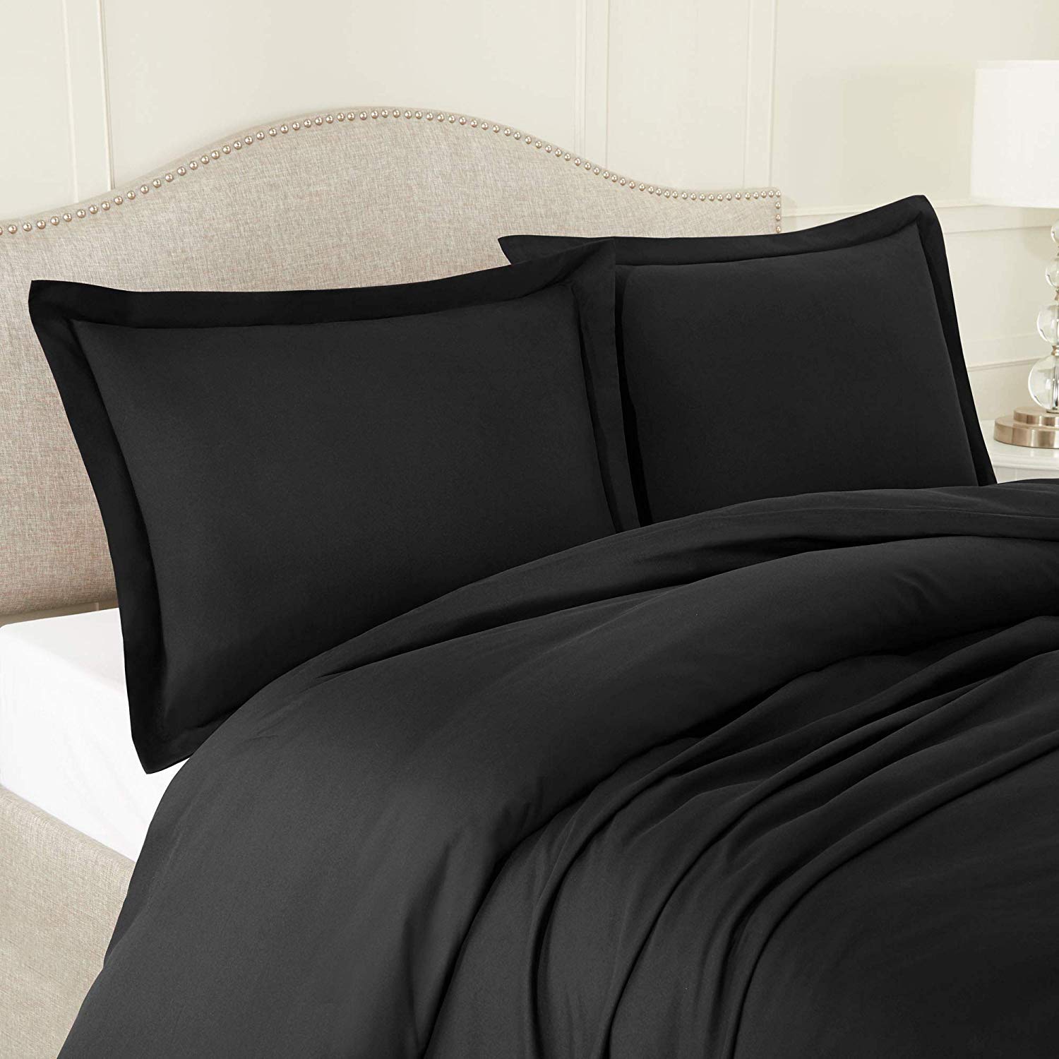Premium 400 GSM Organic Cotton Duvet Cover & Comforter Set - 700 Thread Count, 2-Piece Full XL Bedding Collection (Black) for Cozy Bedroom & Guest Room Comfort