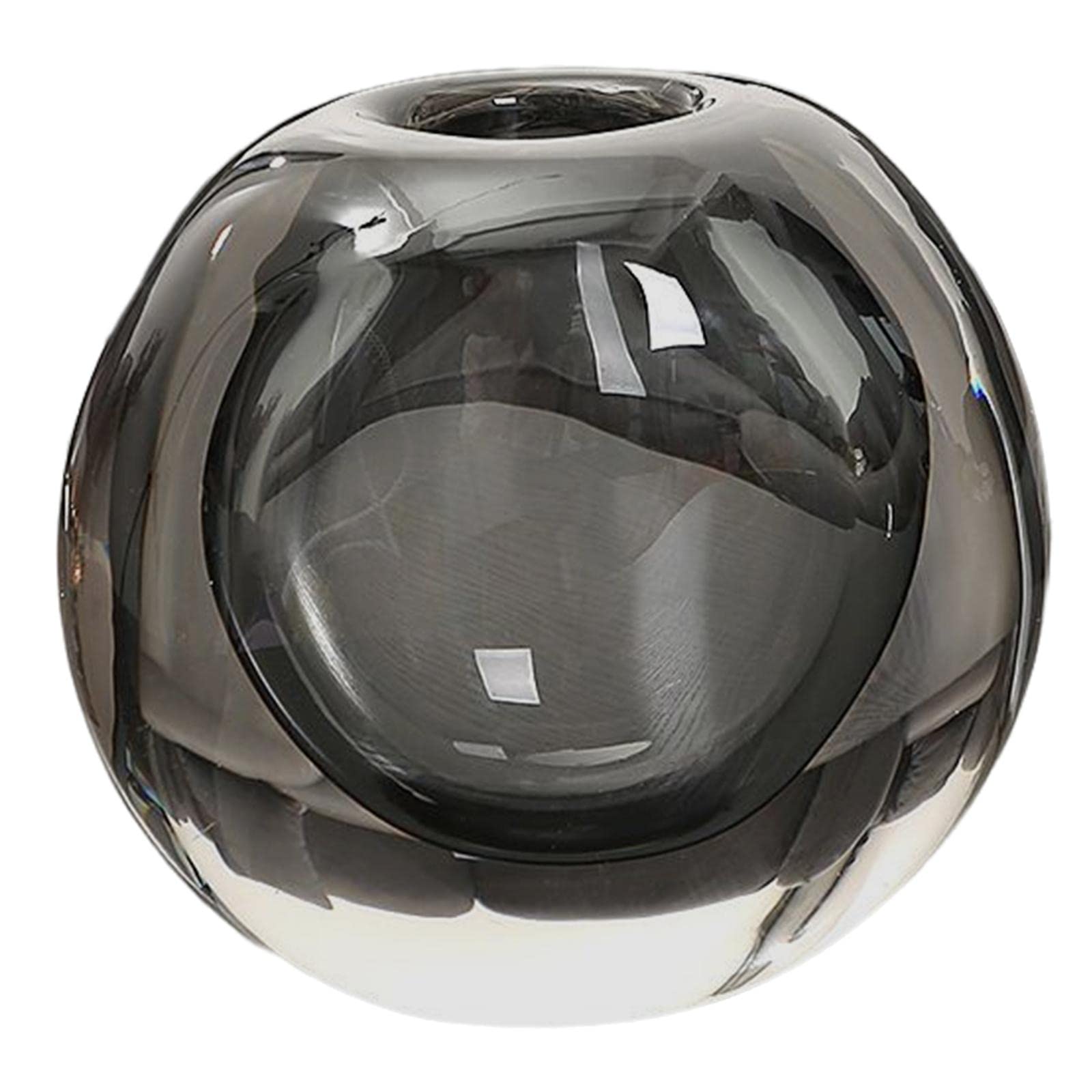 Yajuyi Glass Vase Terrarium Container - Handmade Smoke Grey Decorative Planter for Succulents, Air Plants & Home Decor | Perfect for Wedding Centerpieces, Office Decor & Gift Giving