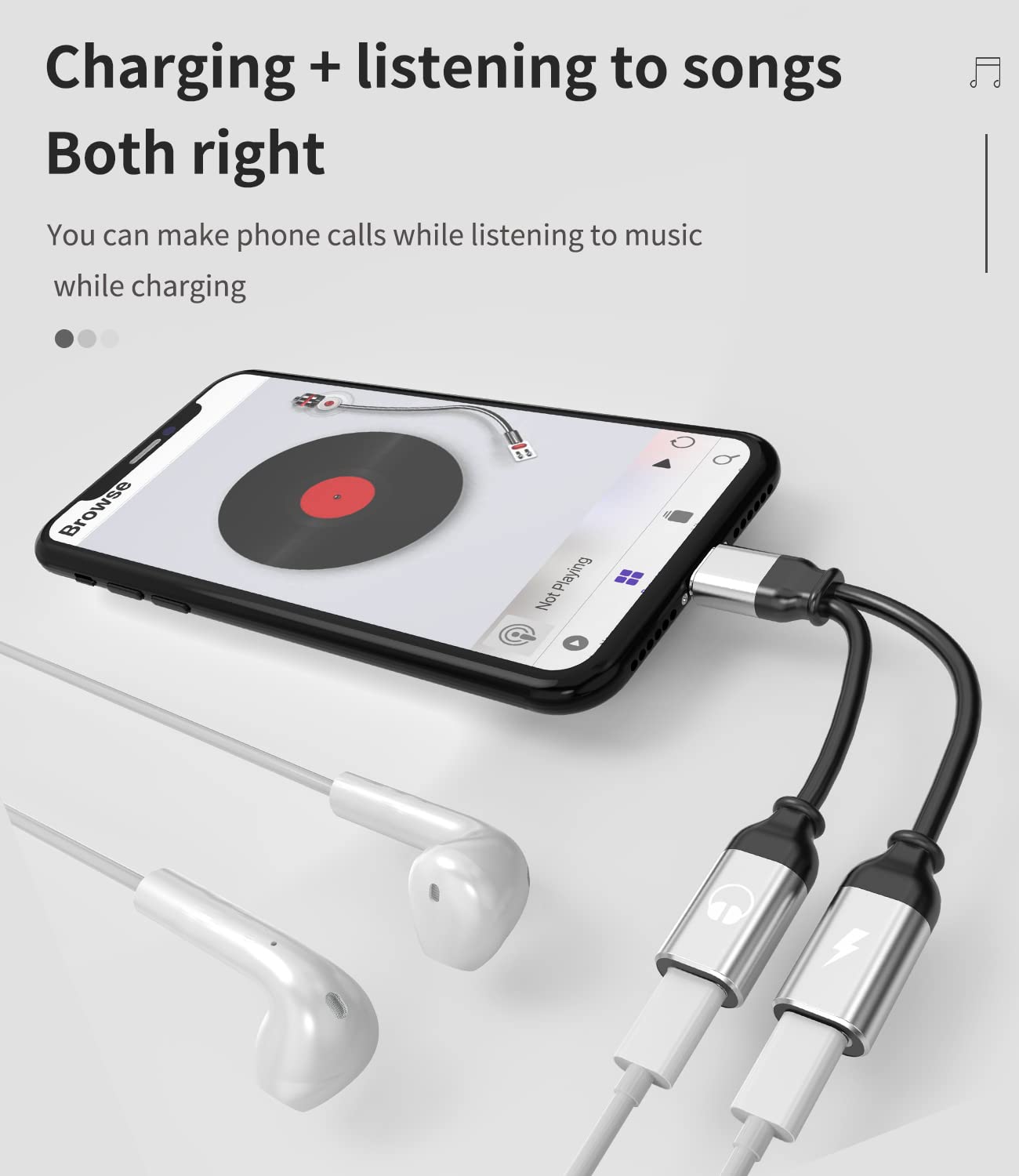 MFI Certified Lightning to 3.5mm Headphone Jack Adapter with Charging Port - Compatible with iPhone 13/12/11/Pro/Max/XS/XR/X/8/7 & iPad - Audio & Charge Simultaneously - Perfect for Music, Gaming & Hands-Free Calling