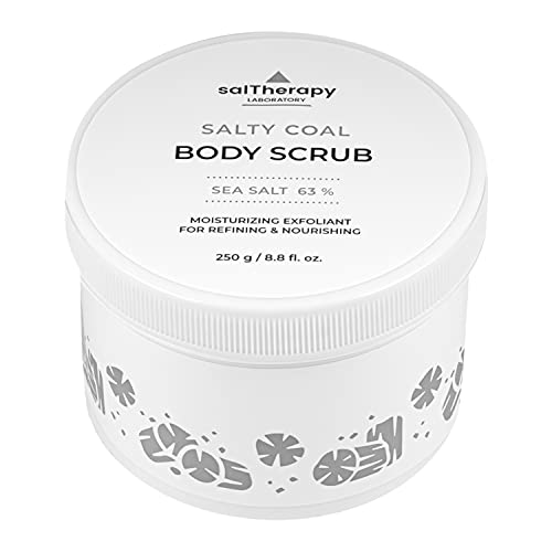 SalTherapy Korean Solar Salt Body Scrub - Gentle Exfoliating Polish for Sensitive Skin | Deep Cleansing Body Exfoliator for Women & Men | 8.8oz Natural Skincare | Perfect for Spa Days & Dry Skin Relief