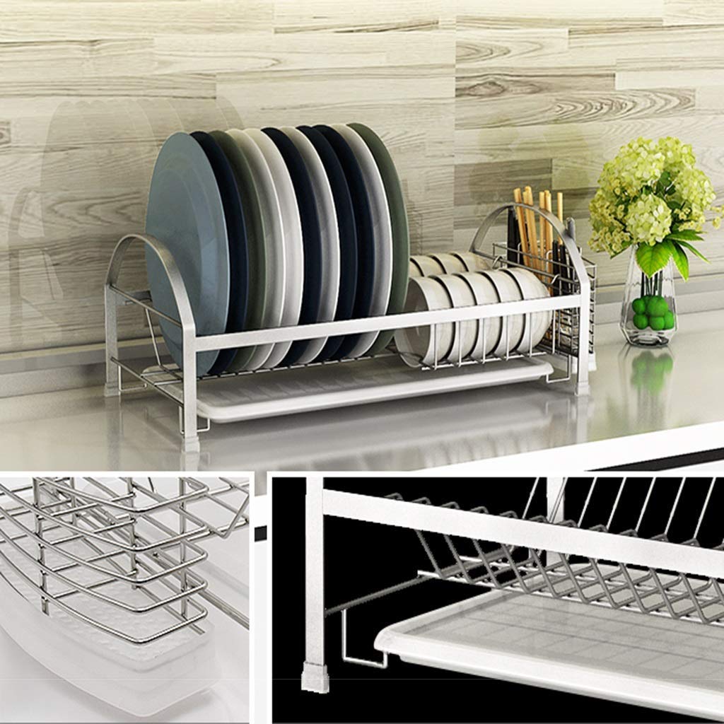 Kitchen Shelf Organizer - Standing Sink Holder Tray for Plates, Bowls & Cups - Tableware Storage Basket for Countertop, Kitchen Cabinet & Pantry Organization (Perfect for Small Spaces & Dish Drying)