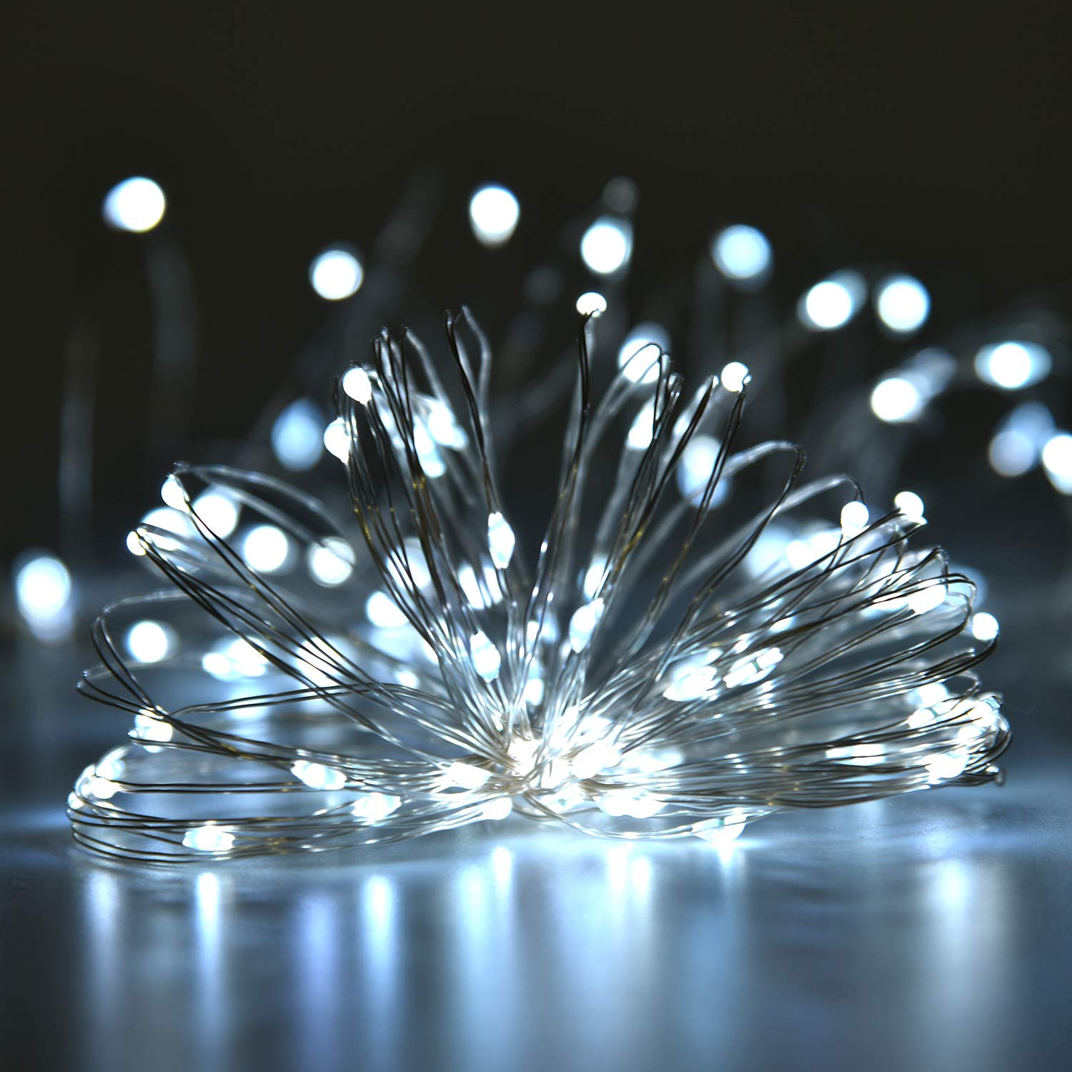 2 Pack 100 LED Solar Powered Fairy Lights - 33FT Waterproof Outdoor String Lights with 8 Lighting Modes | Perfect for Garden, Patio, Wedding Decorations, Christmas Party & Home Decoration (White)