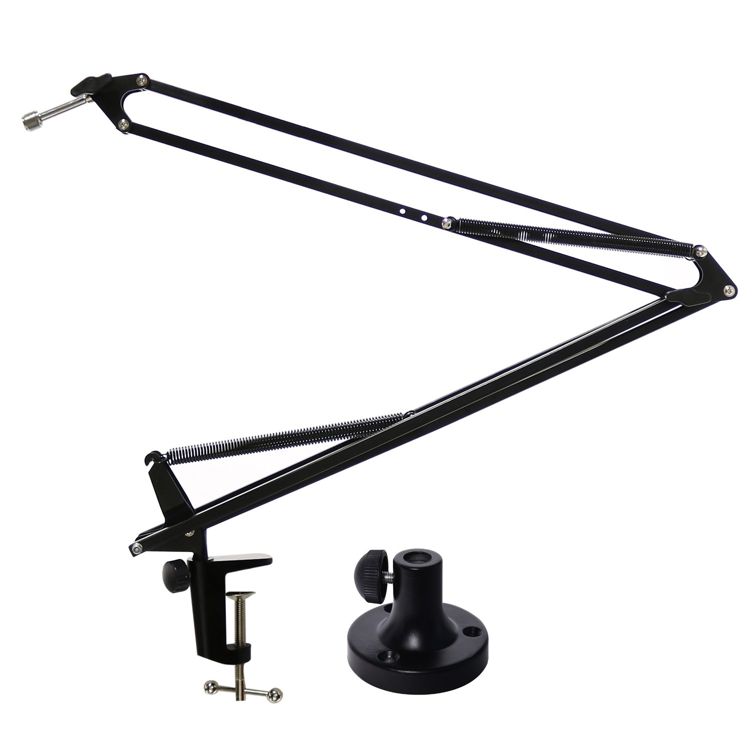 LyxPro DKR-1 Adjustable Microphone Boom Arm Stand with Swivel Mount & Desk Clamp - Compatible with Blue Yeti, Snowball & Other Studio Mics (Black) - Perfect for Podcasting, Streaming & Home Recording Studios