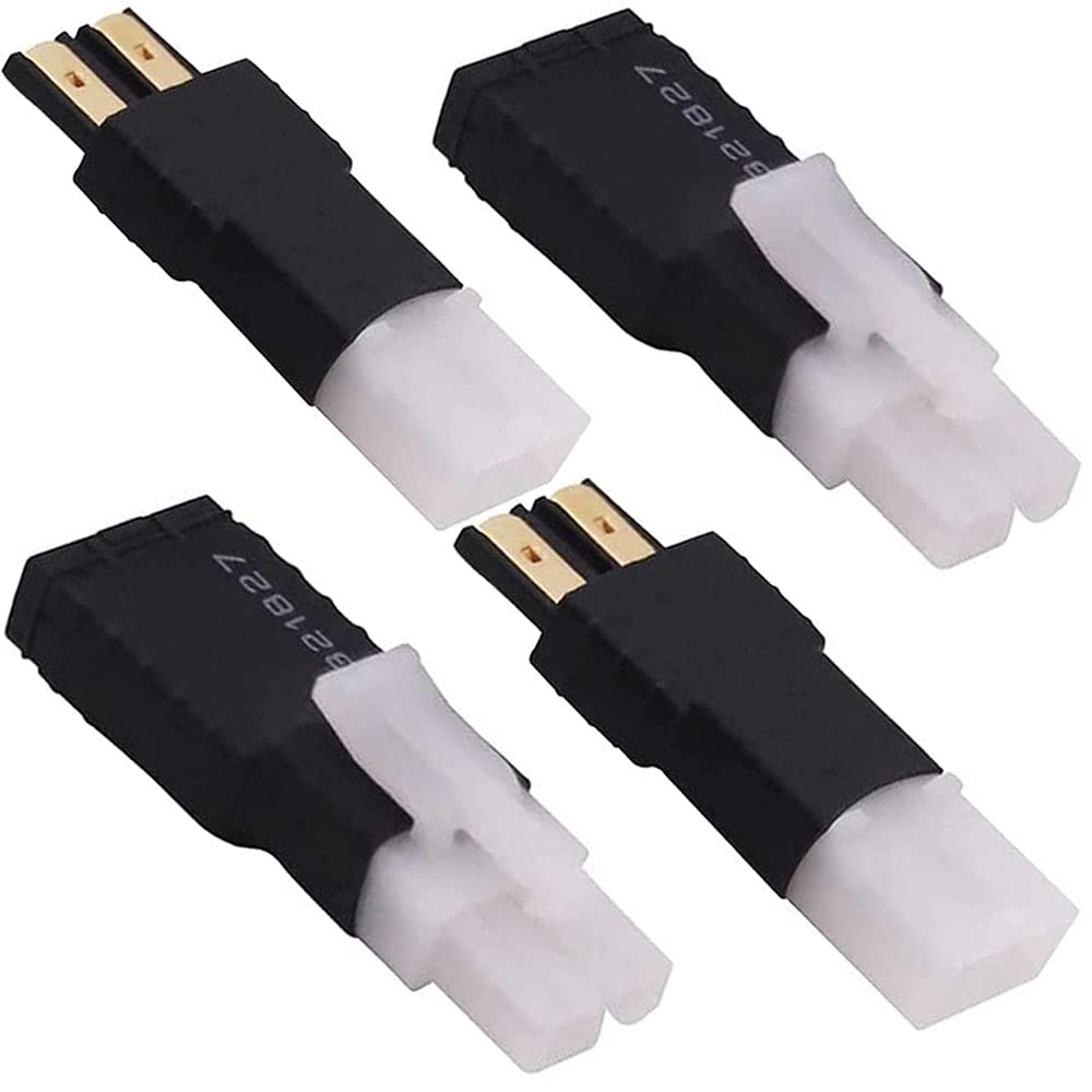 2 Pairs RC Battery Charger Adapter for Traxxas TRX to Tamiya Connector - Male & Female Plug Converter (4-Pack) - Perfect for RC Cars, Trucks, and Drone Battery Charging
