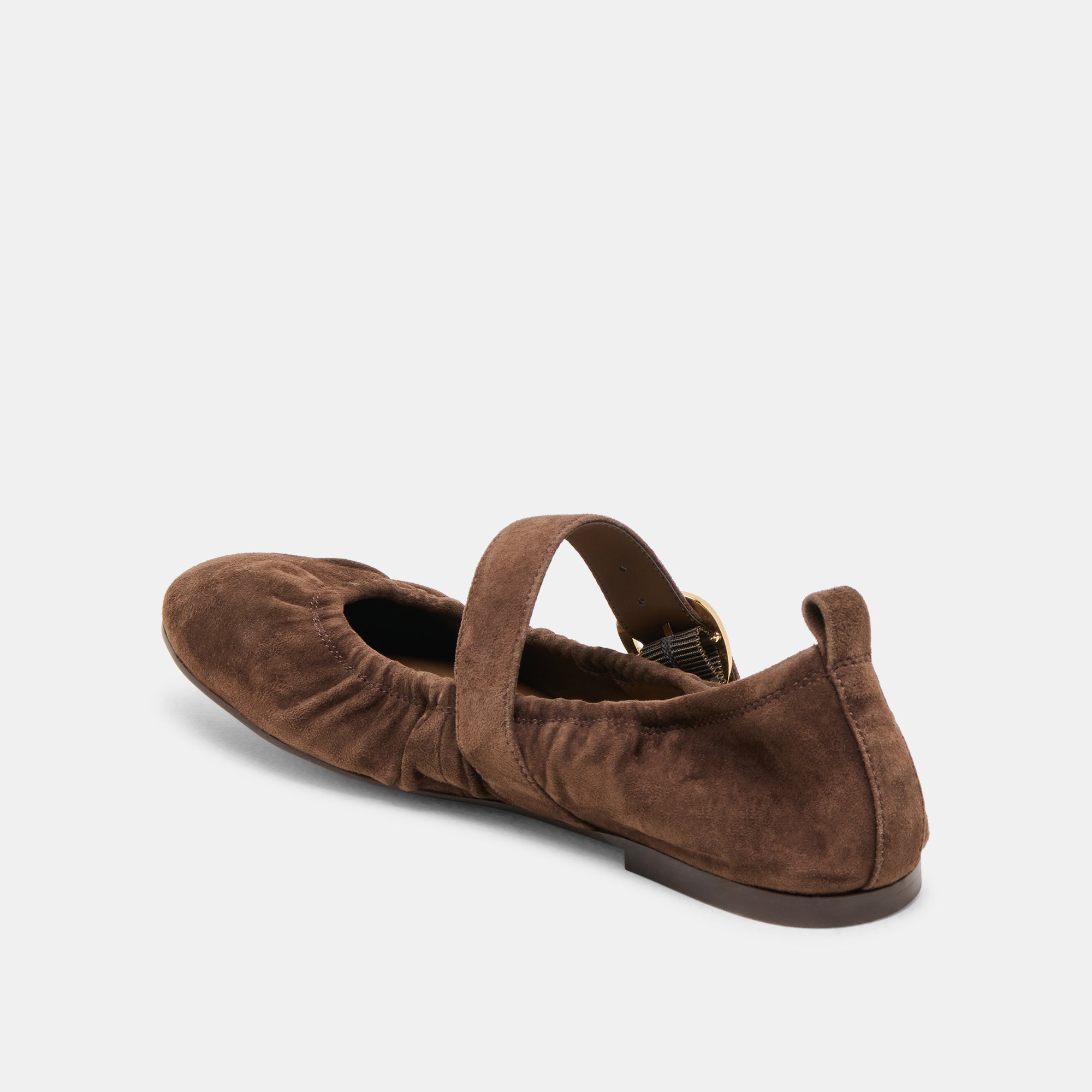 CAELY Women's Ballet Flats - DK Brown Suede Comfortable Slip-On Shoes for Work, Casual & Travel | Soft & Lightweight for All-Day Wear