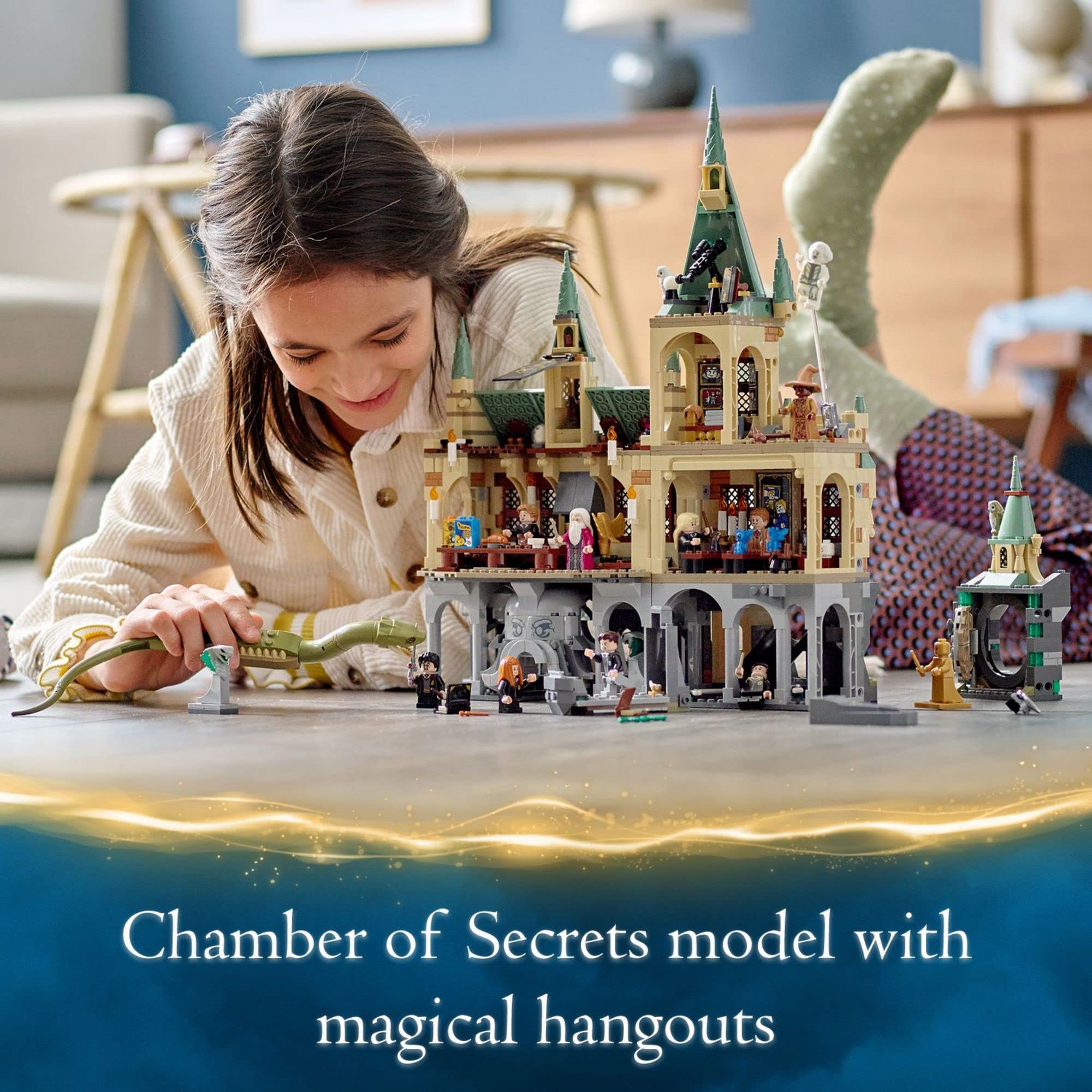 LEGO Harry Potter Hogwarts Chamber of Secrets 76389 Building Kit - 20th Anniversary Castle Set with The Great Hall, Collectible Golden Voldemort Minifigure & Glow-in-The-Dark Nearly Headless Nick | Perfect Gift for Potter Fans, Creative Play & Display