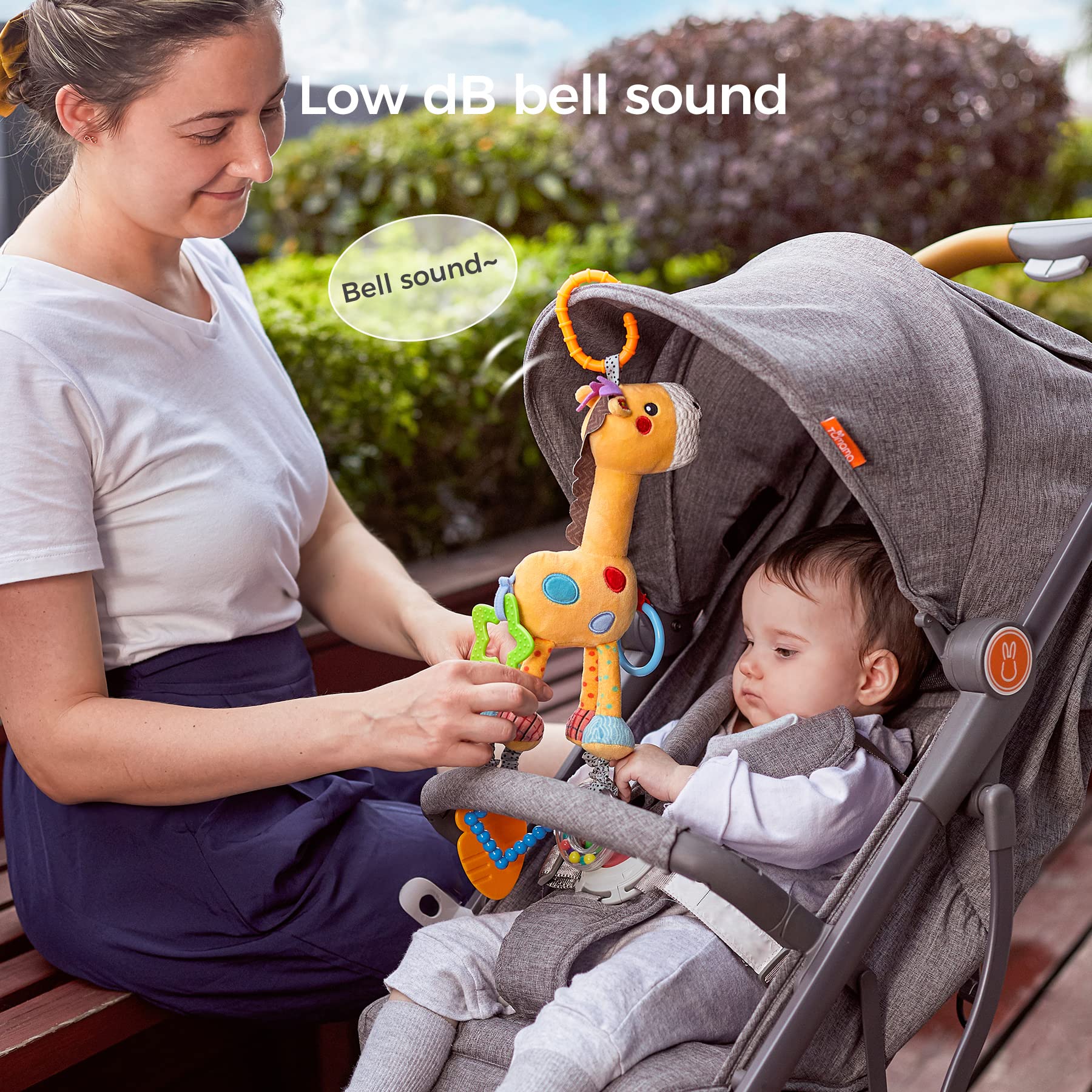 TUMAMA Giraffe Hanging Rattle Toys - Soft Wind Chime Plush Animal Activity Toy for Newborns & Toddlers 0-36 Months | Perfect for Crib, Stroller & Car Seat | Baby Shower Gift & Early Learning Development Toy