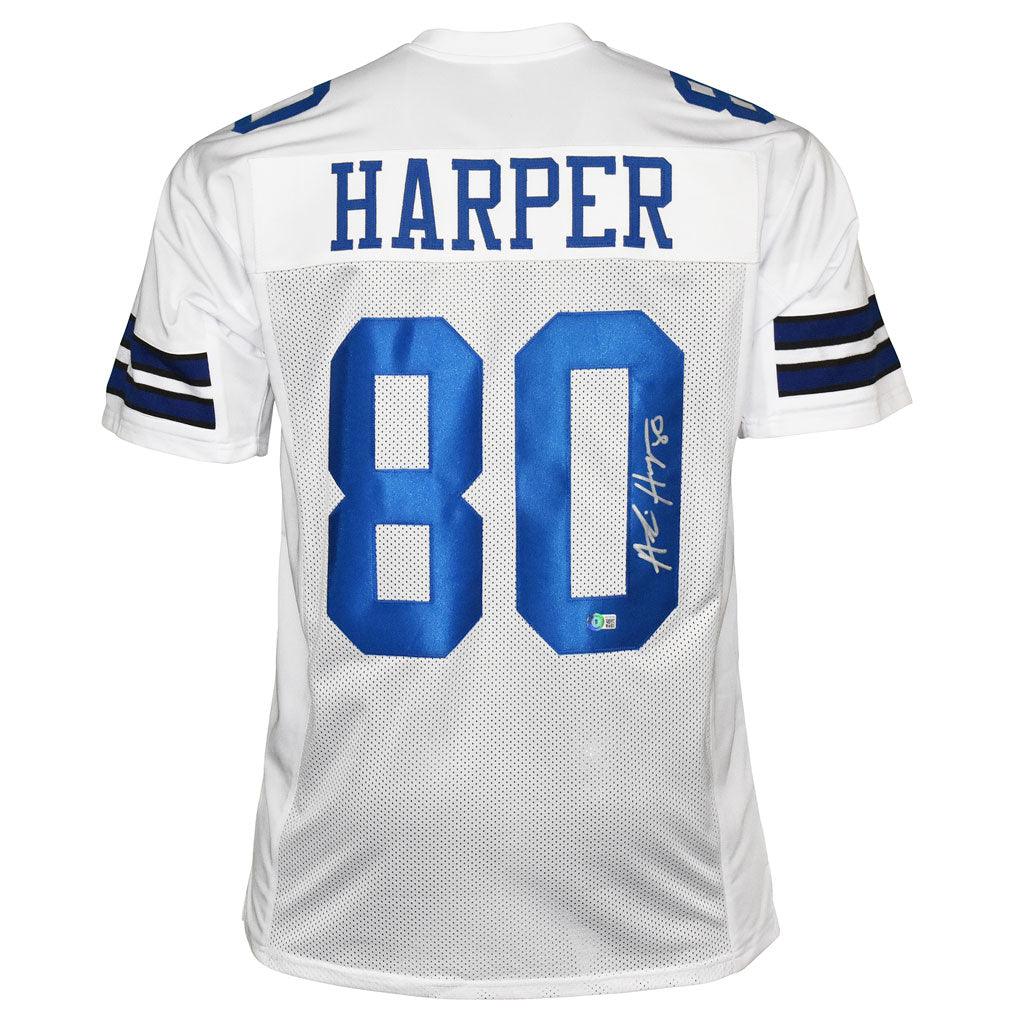 Alvin Harper Autographed Dallas Cowboys White Football Jersey - Beckett Certified - Perfect for Collectors, Fans, and Sports Memorabilia Displays
