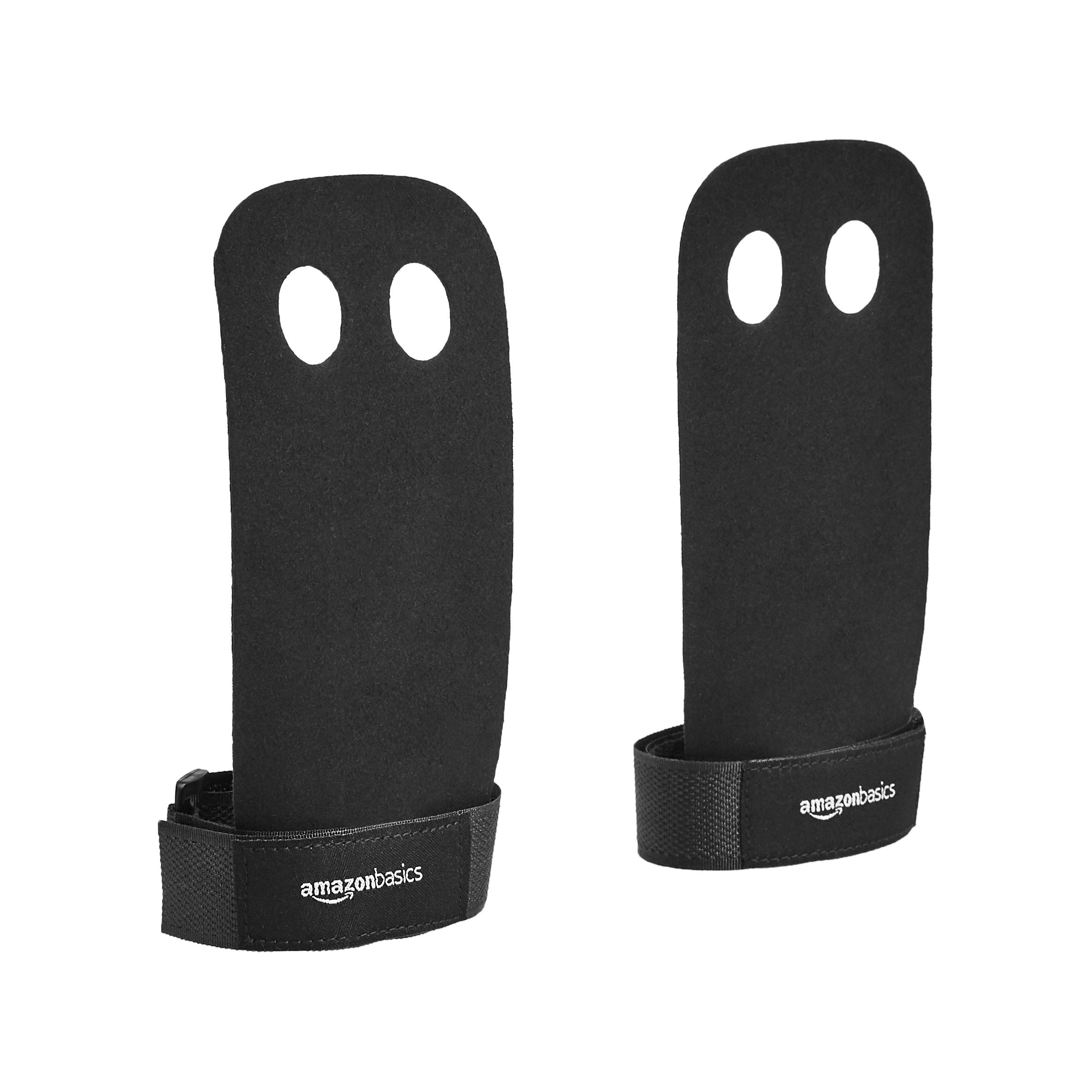 Amazon Basics Leather Barbell Grip - Premium Weightlifting & Gymnastics Hand Grips for CrossFit, Powerlifting & Gym Training - Enhanced Grip Support for Pull-Ups, Deadlifts & Workouts