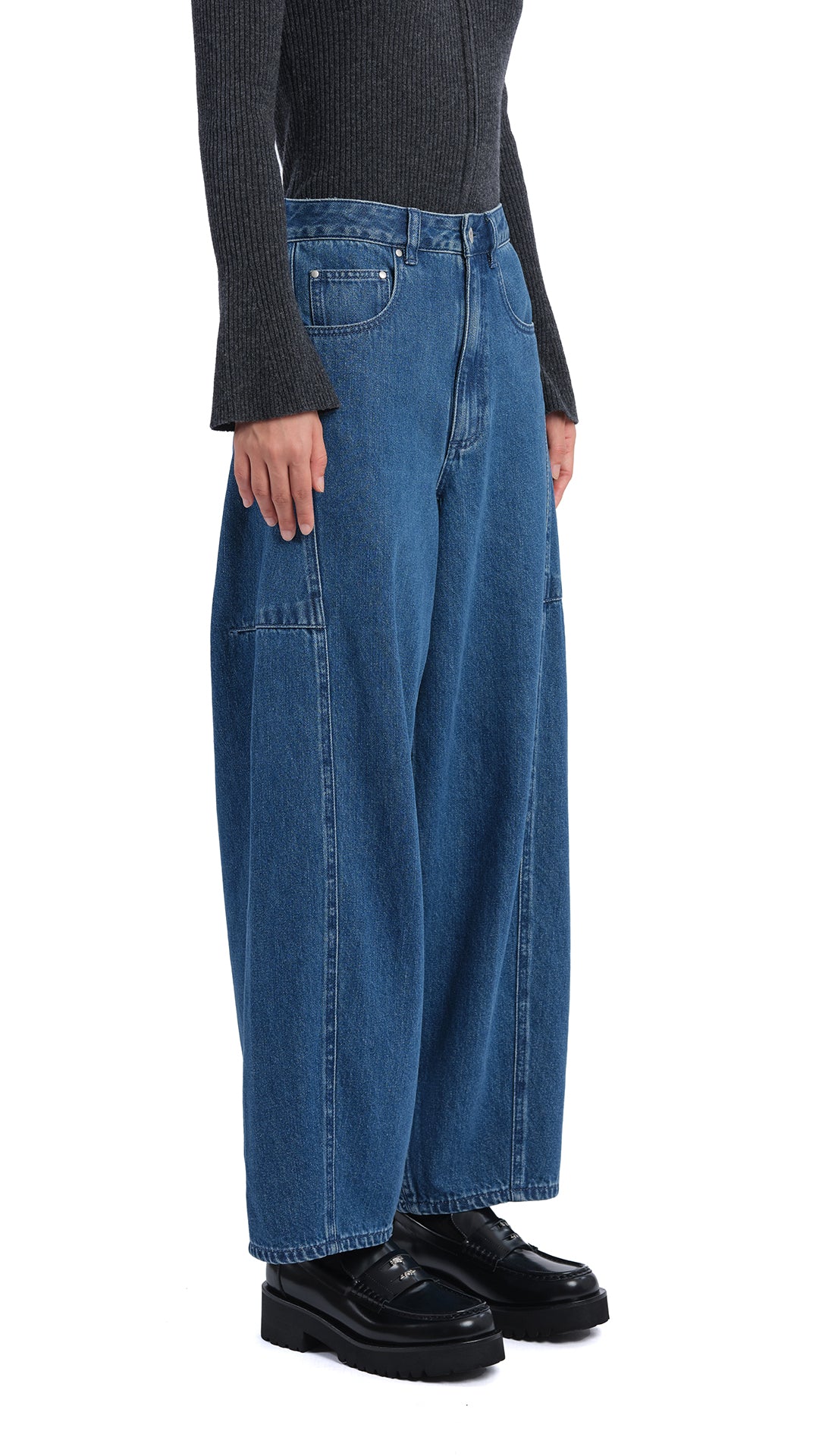 3D Balloon Jeans for Women - High Waisted Baggy Denim Pants with Elastic Waistband | Trendy Streetwear, Casual Outfit & Party Fashion