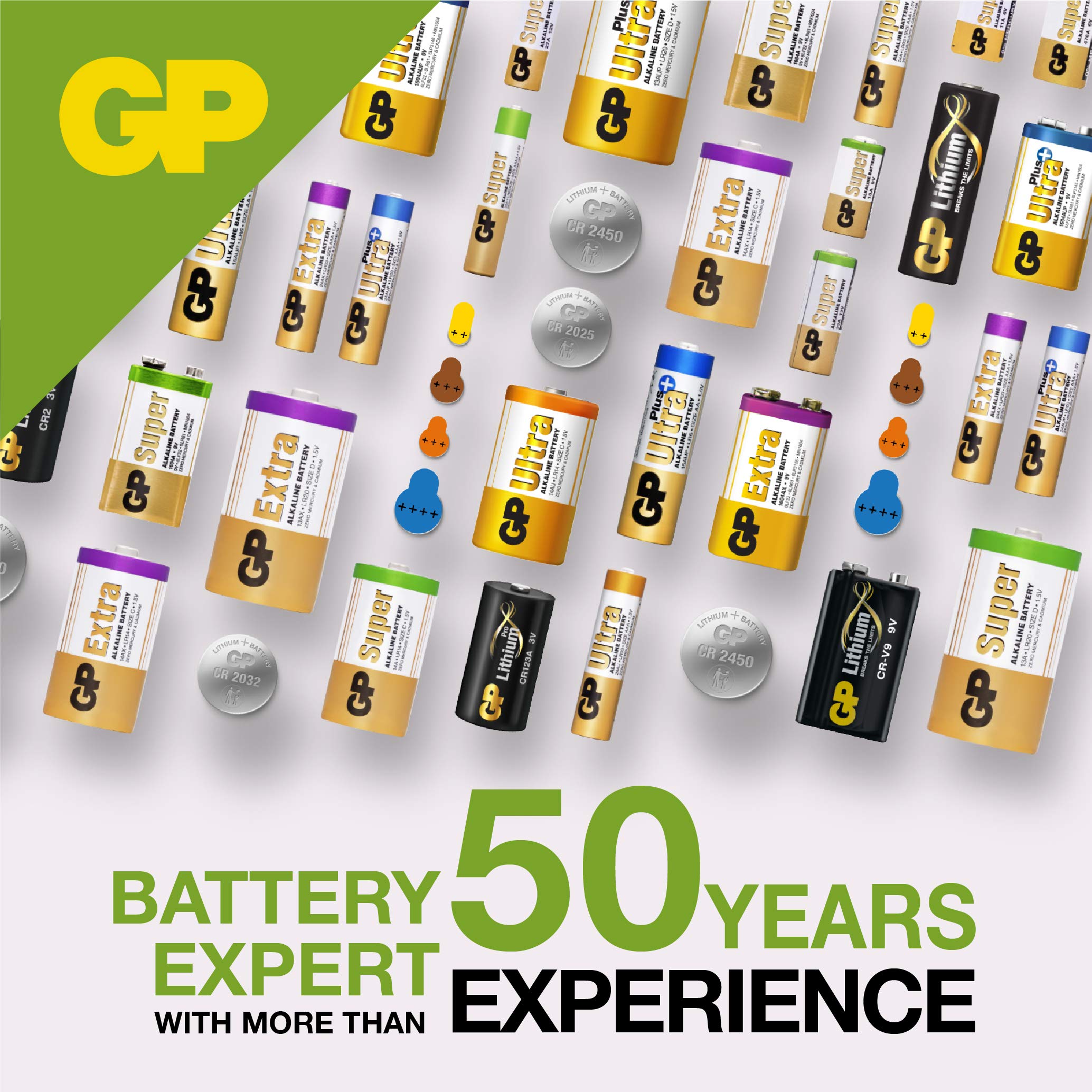 GP A76-2C10 Alkaline Button Batteries - 1.5V Long Lasting Power for Watches, Calculators, Toys & Medical Devices - 10 Pack LR44 Equivalent Batteries