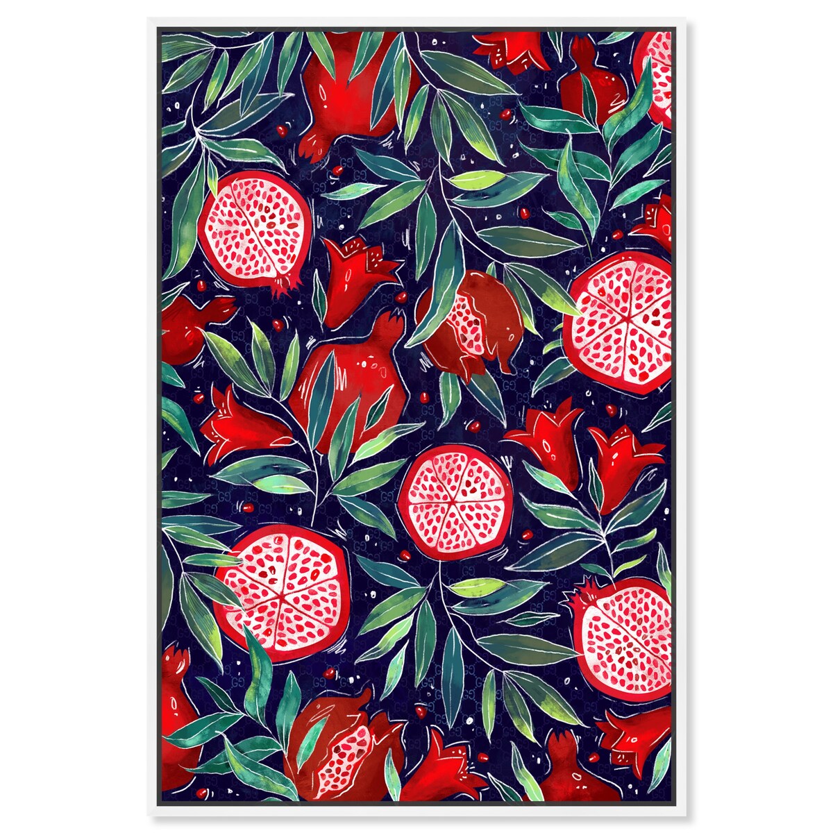 Blooming Tropical Flowers Framed Canvas Wall Art - White Cabin & Lodge Decor for Kitchen, Living Room, Bedroom | Nature Inspired Floral Print for Home & Office