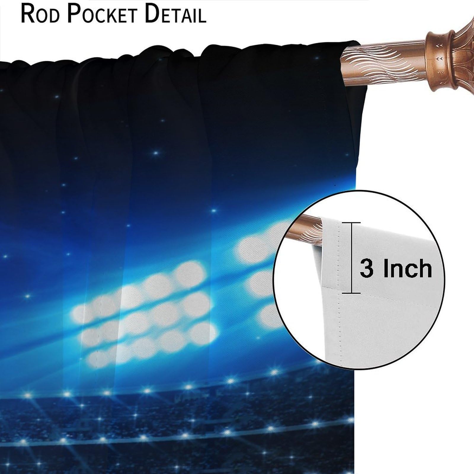 Soccer Field Stadium Arena Blackout Curtains - 2 Panels Set 63x72 Inch with Rod Pocket, Football Sports Themed Window Treatments for Bedroom, Living Room & Home Decor | Perfect for Game Nights, Sports Themed Rooms & Fan Cave Decorations