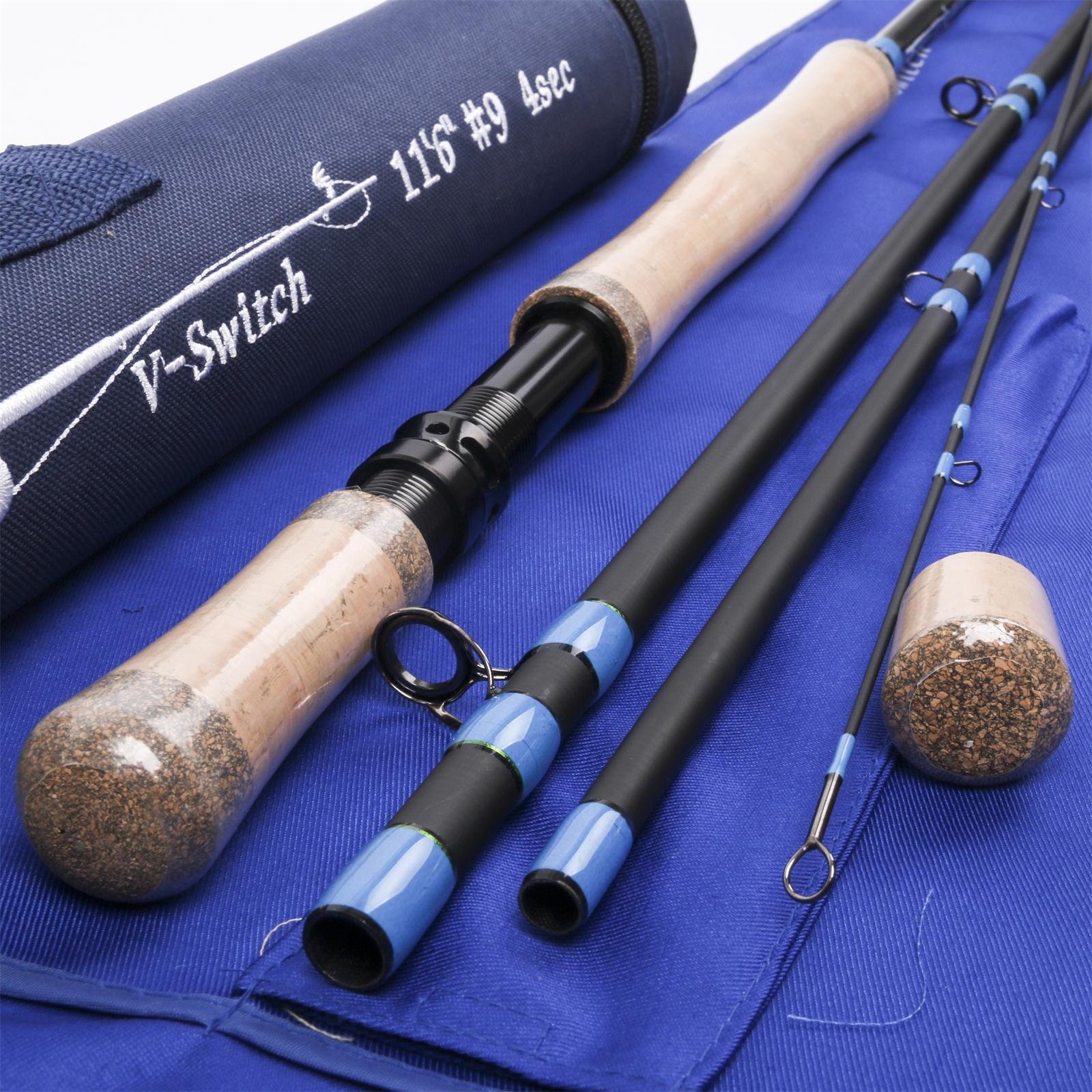 Maxcatch Carbon Fiber 4-Piece Switch Fly Rod - Two-Handed Fly Fishing Rod for Salmon & Steelhead | Perfect for River & Stream Fishing Adventures