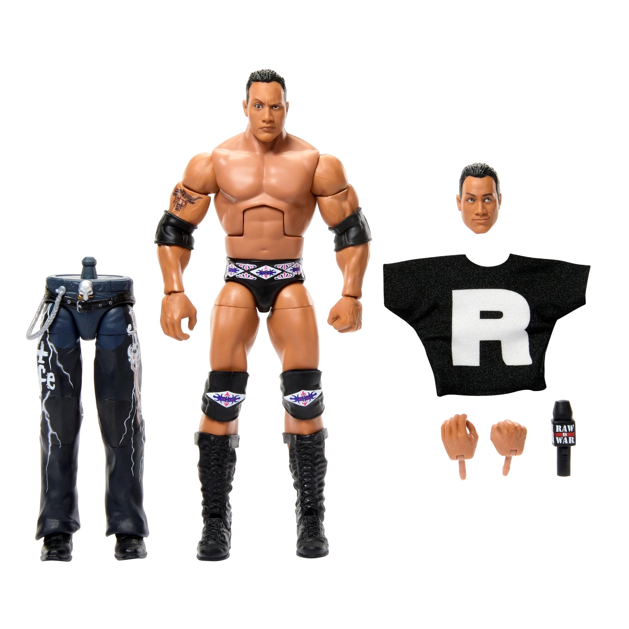 WWE Monday Night War Elite Collection The Rock Action Figure - Authentic Collectible for WWE Fans & Wrestling Enthusiasts | Perfect for Display, Gifts, and Memorabilia