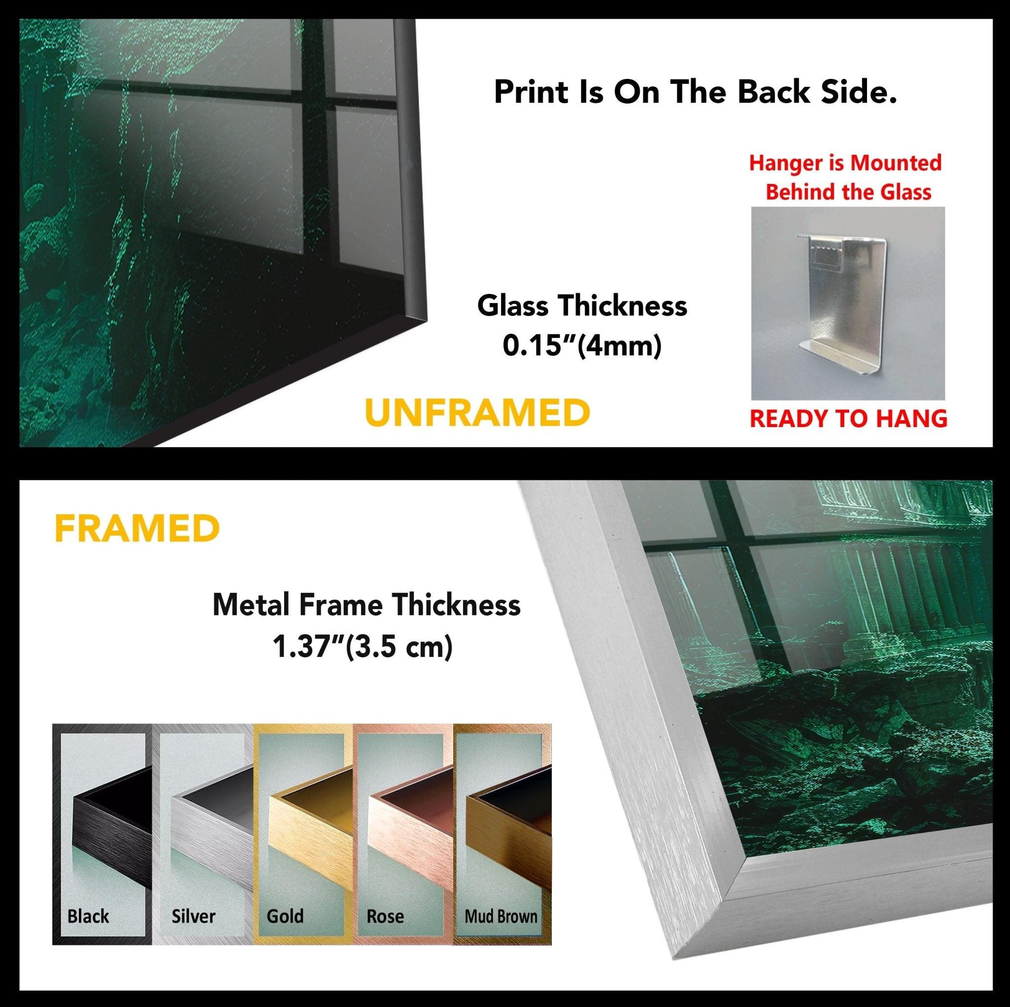 Atlantis Underwater Glass Wall Art - Handmade Ocean Themed Home Decor for Living Room, Bedroom & Office - Perfect Coastal Decor, Unique Gift Idea