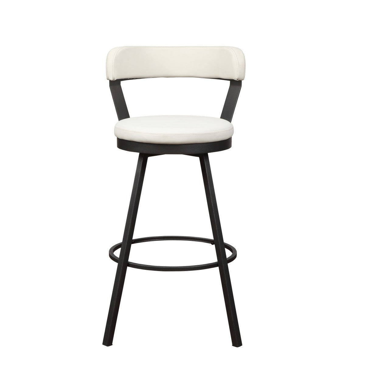 Appert Collection Swivel Pub Height Bar Stools, White - Set of 2 Counter Height Chairs for Kitchen Island, Breakfast Nook & Home Bar Seating