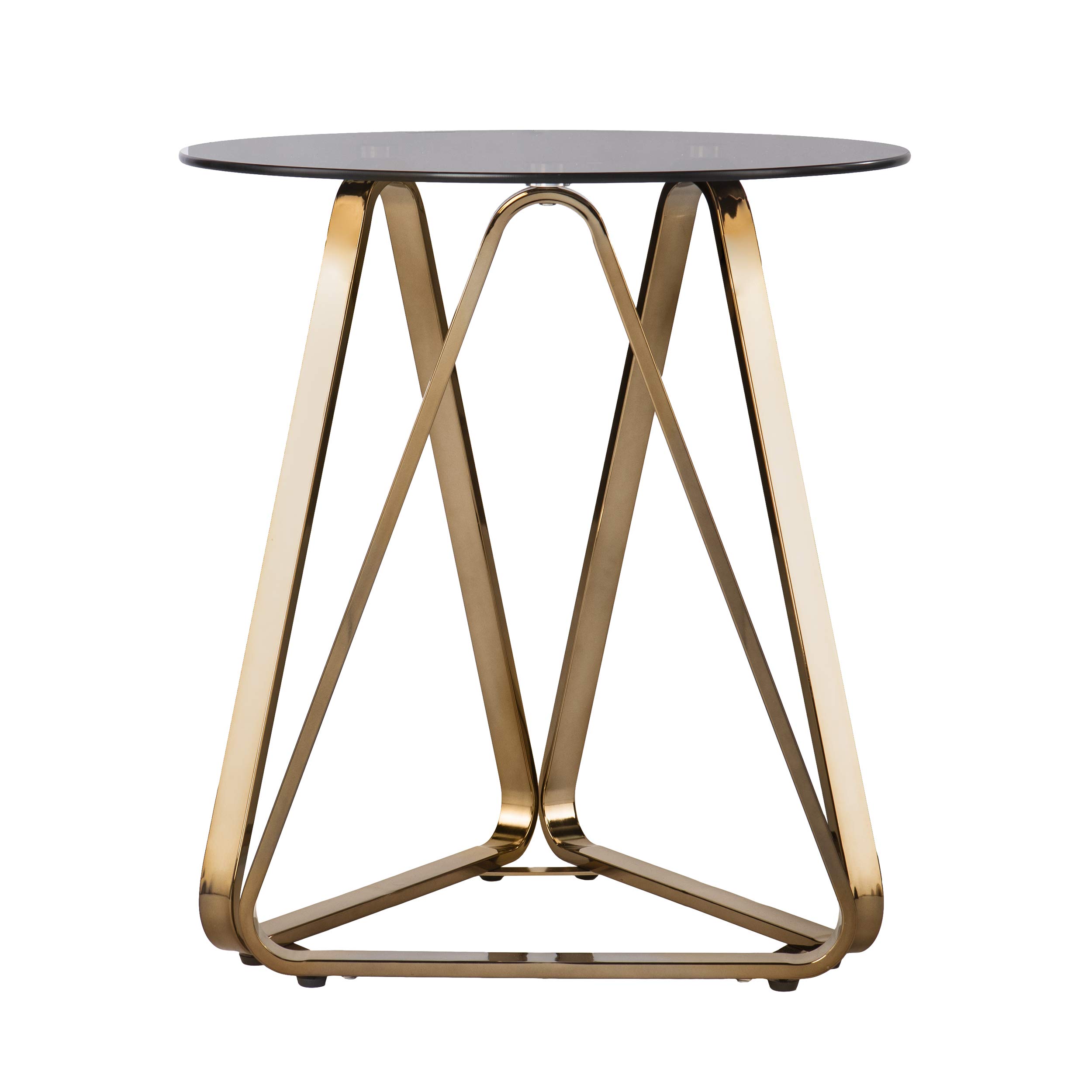 SEI Furniture Stondon End Table - Standard Size, Champagne Gold Finish - Perfect for Living Room, Bedroom, or Office Side Table