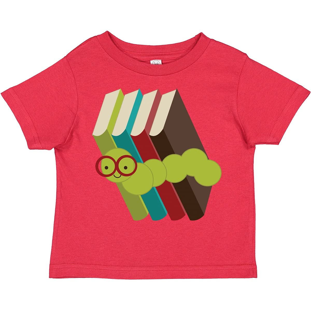 Inktastic Bookworm Books Reading Toddler T-Shirt - Cute Kids Reading Graphic Tee for Boys & Girls - Perfect for Library, School & Book Lovers
