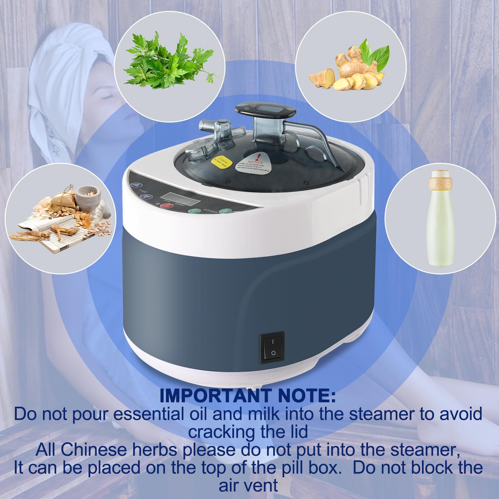 4L Sauna Steamer for Home Spa - 1500W Portable Steam Generator with Stainless Steel Pot, Touch Button, Timer Display & Remote Control - Perfect for Relaxation, Detox & Facial Treatments