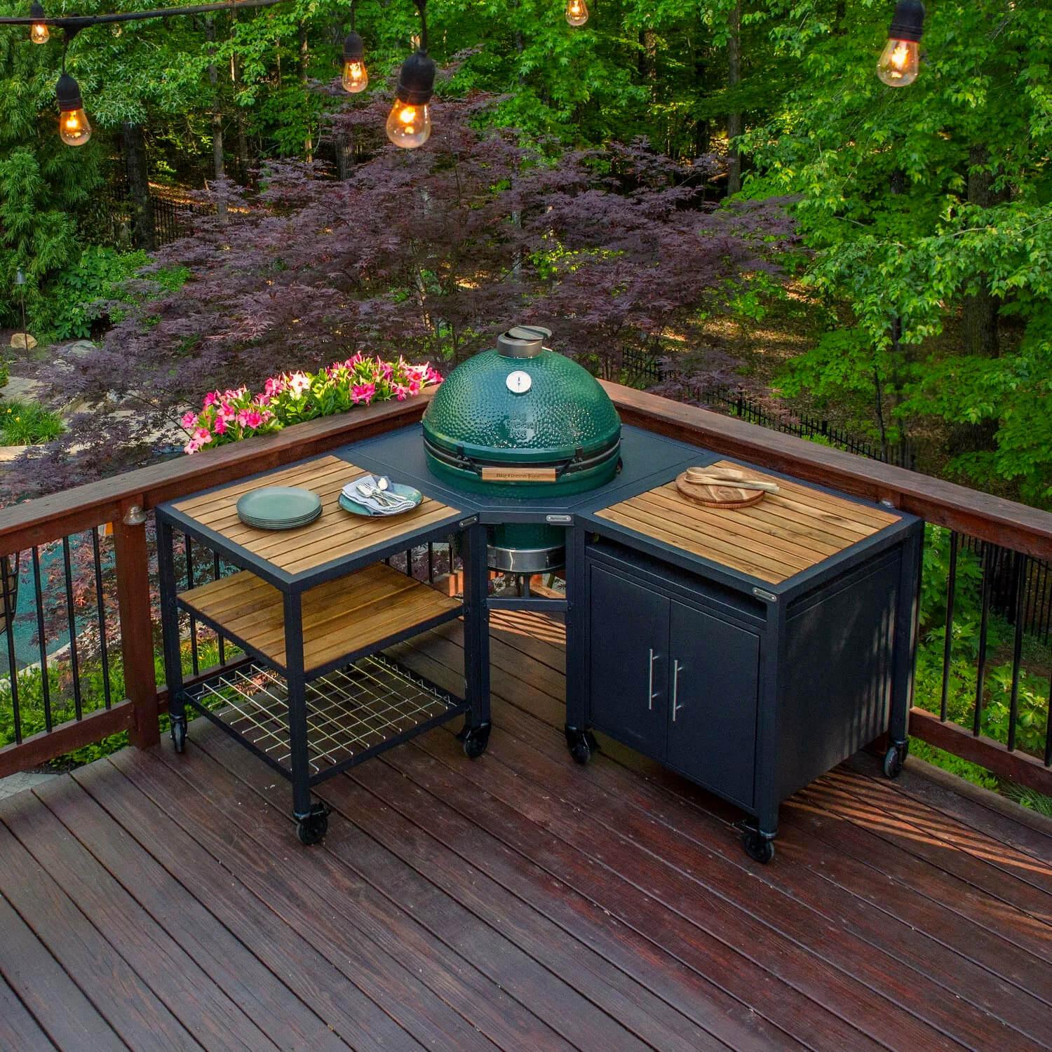 Big Green Egg Modular Nest Corner Unit 128775 - Premium Outdoor Grill Stand for Patio, Deck & Backyard BBQ Cooking Accessories