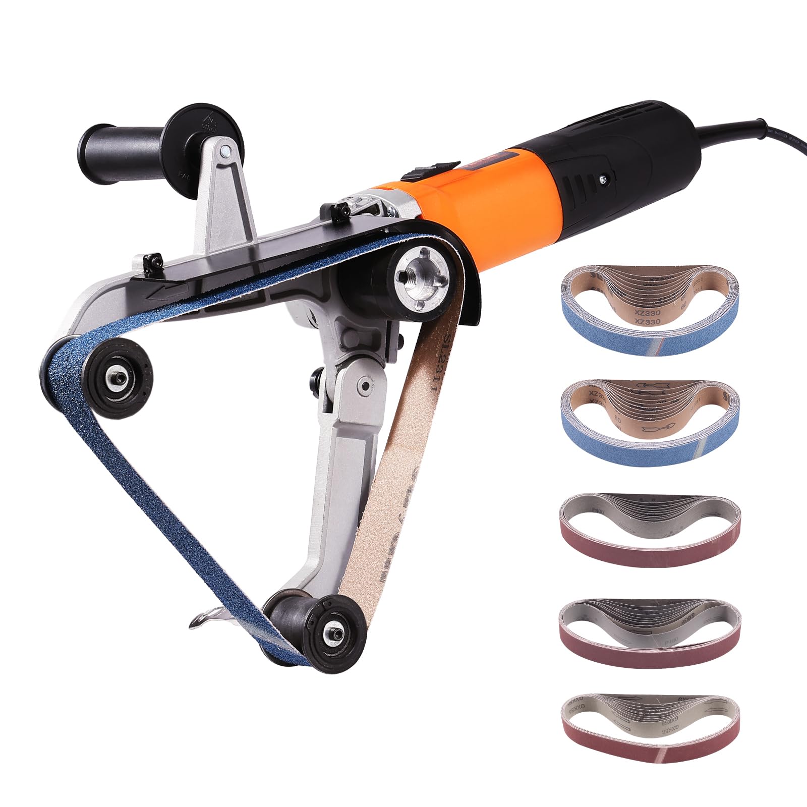 VEVOR 1000W Professional Pipe Tube Polisher & Belt Sander Machine - 6 Variable Speeds (1100-3200 RPM) with 50 Sanding Belts for Metal Finishing, Rust Removal & Surface Burnishing - Ideal for DIY Projects, Metalworking & Automotive Repair