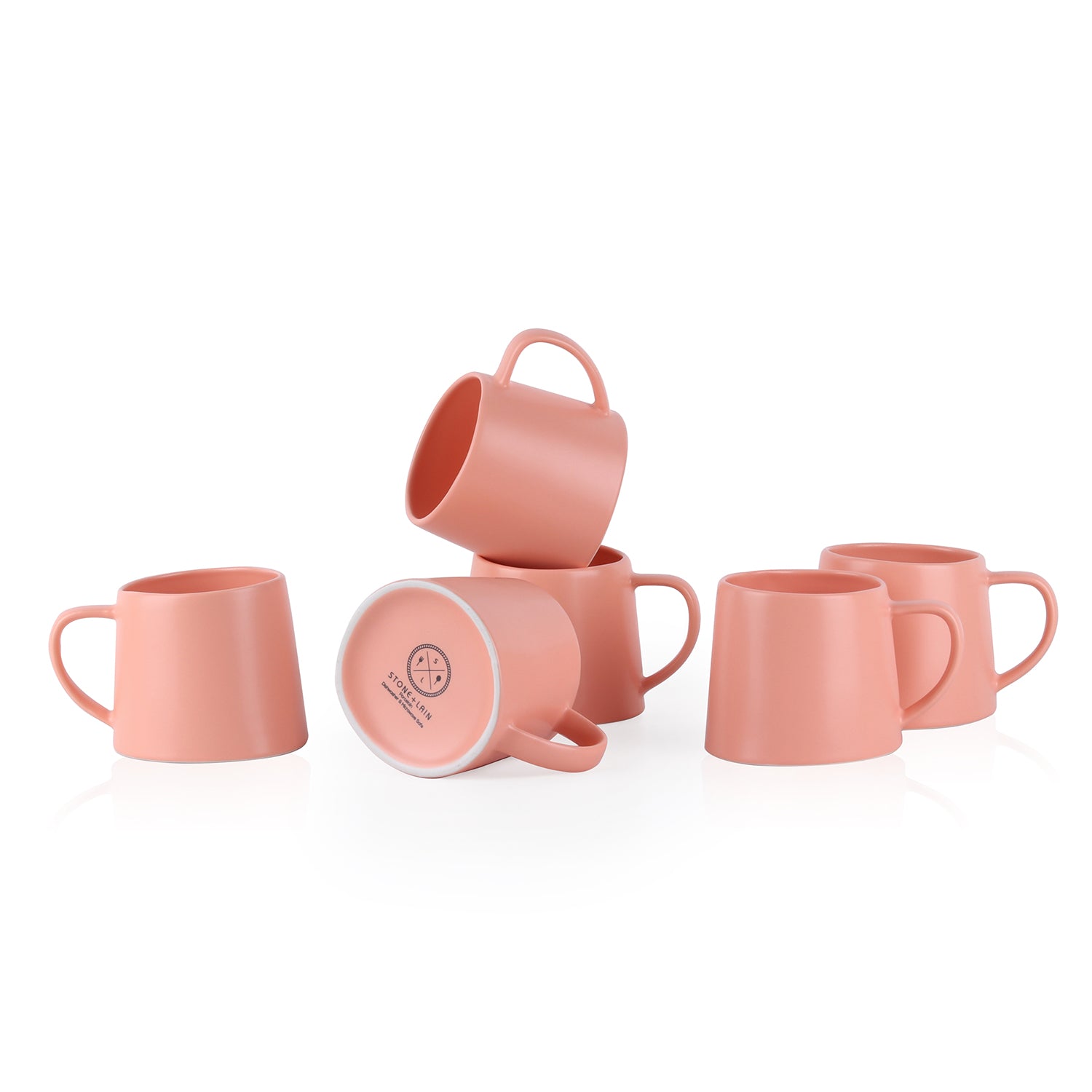 Premium Delilah Porcelain Coffee Mug Set - 6 Pack, Elegant Ceramic Tea Cups for Home, Office & Gifts - Dishwasher & Microwave Safe