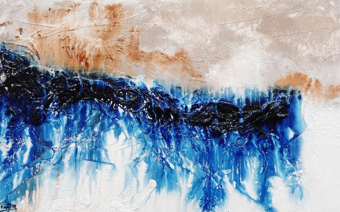 Abstract Blue Wall Art - Modern Canvas Painting for Home & Office Decor | Perfect for Living Room, Bedroom, or Workspace