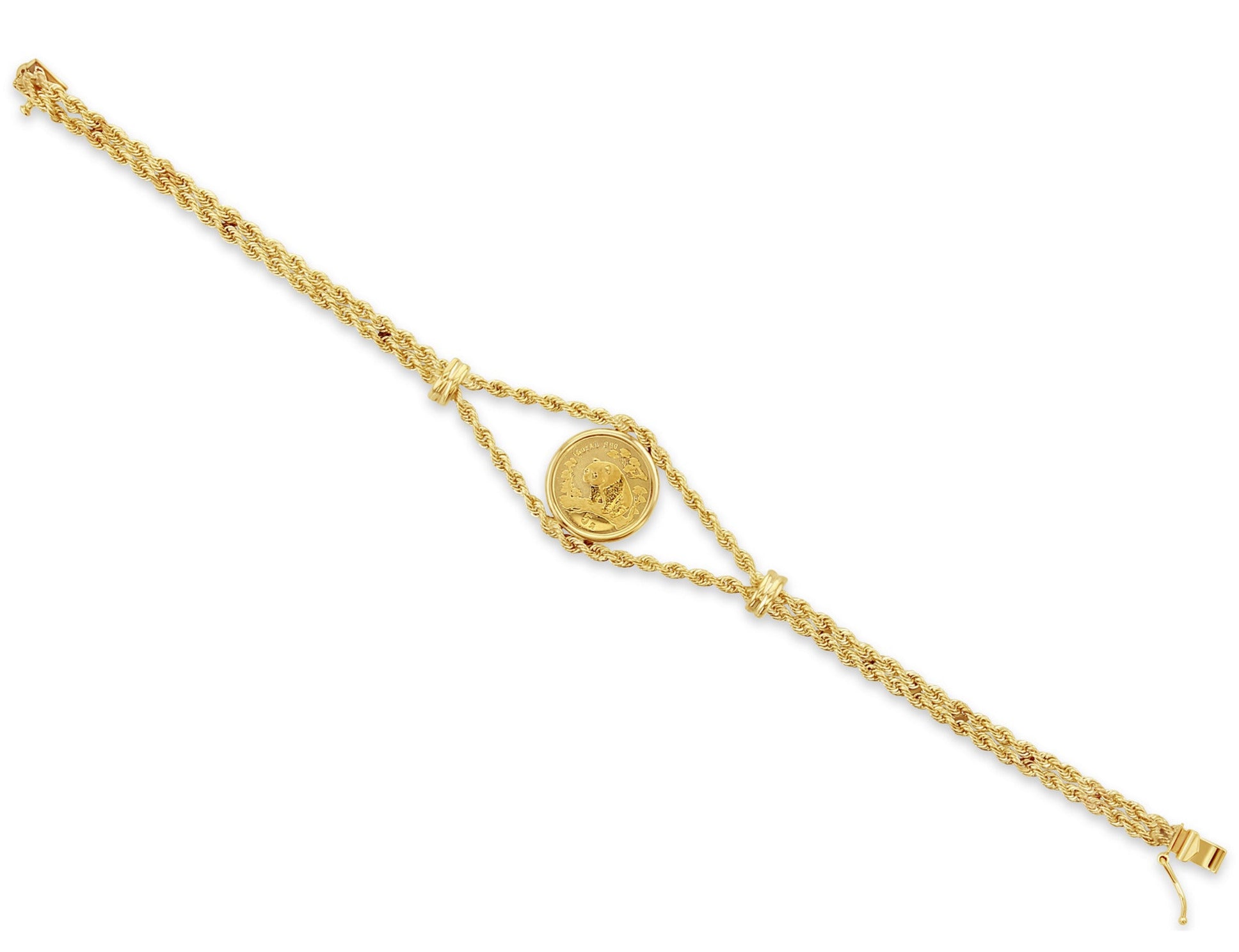 1/20 oz Gold Panda Coin Bracelet with Polished Bezel - Elegant Jewelry Gift for Women, Perfect for Birthday, Anniversary & Special Occasions