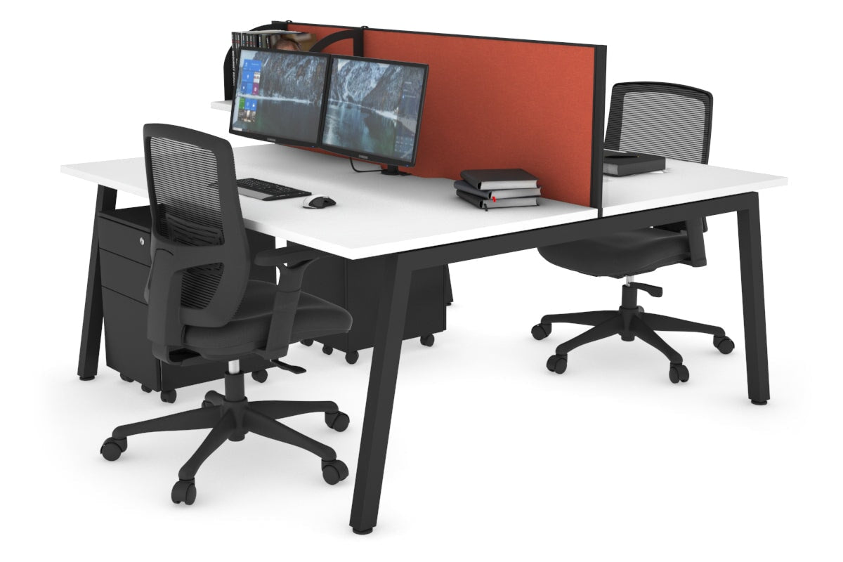 Quadro 2-Person Office Workstation Desk - 1800L x 800W with Cable Management - Perfect for Shared Workspaces & Collaborative Offices
