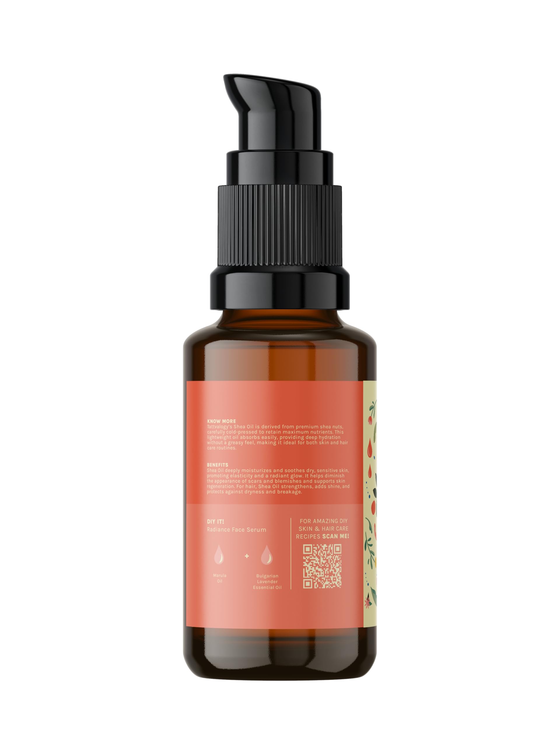 Tattvalogy Pure African Shea Butter Oil (Karite Oil) - 100% Natural Cold-Pressed from Shea Tree Nuts | Rich in Vitamins A, E & F for Skin & Hair Care | Reduces Hair Fall & Moisturizes Dry Skin | Perfect for DIY Beauty Products, Massage & Aromatherapy | 15ml Glass Bottle | Vegan, Cruelty-Free