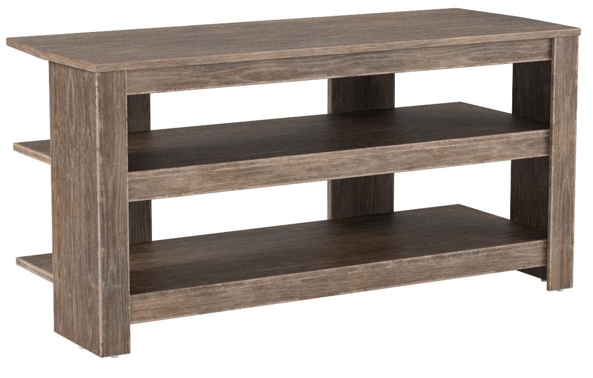 Monarch Specialties I 2569 42-Inch TV Stand Console - Modern Brown Laminate Media Entertainment Center with Storage Shelves for Living Room & Bedroom - Perfect for Home Theater Setup & Small Space Organization