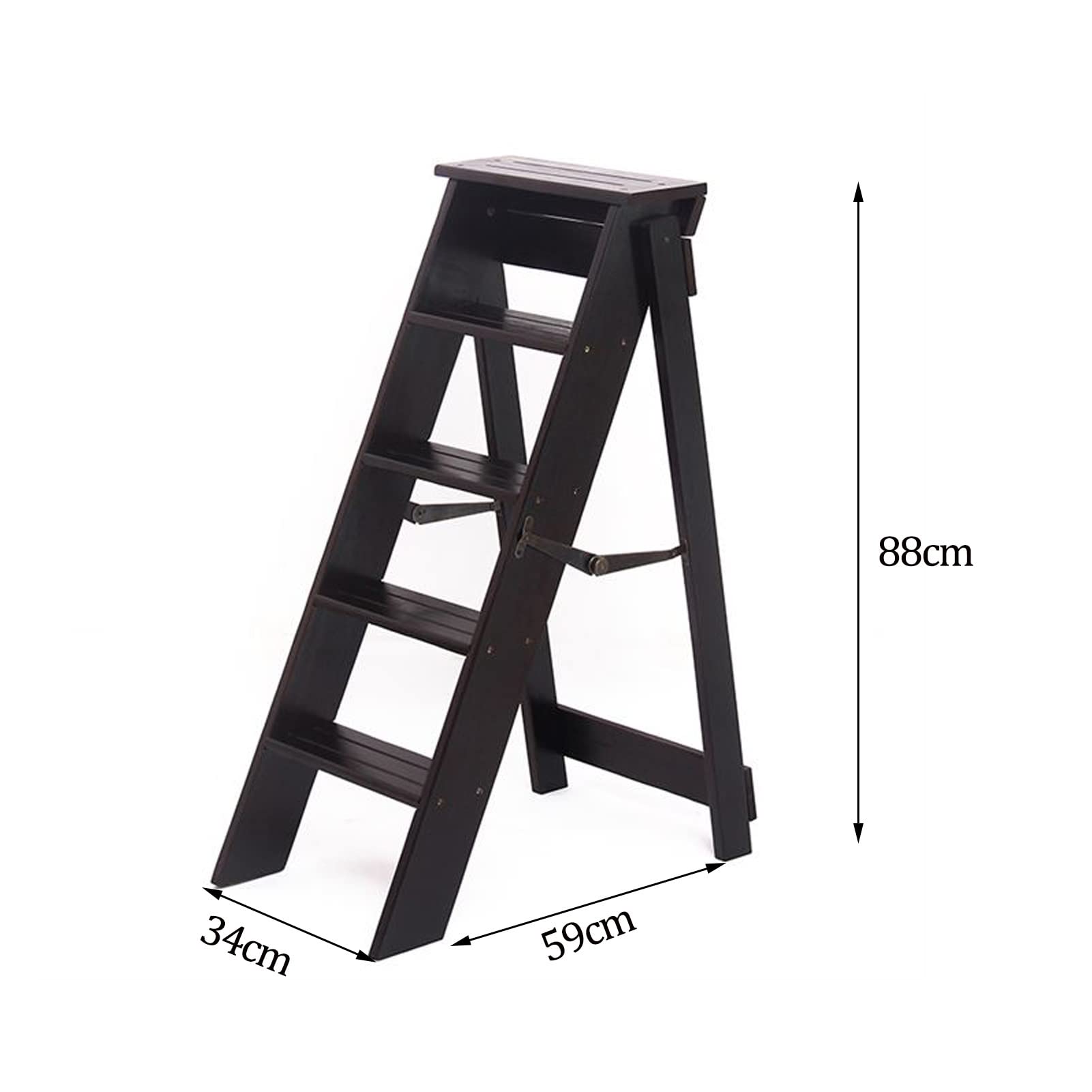 5-Step Wooden Folding Stool for Feet - Portable Kitchen Step Ladder, Multi-Purpose Stool for Home, Office & Outdoor Use - Supports 150kg/330lbs