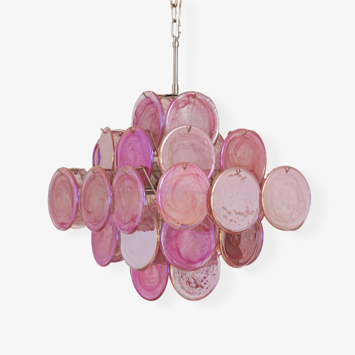 Elegant Aurelia Pink Murano Glass Chandelier - Handcrafted Italian Lighting Fixture for Dining Room, Bedroom & Luxury Home Decor