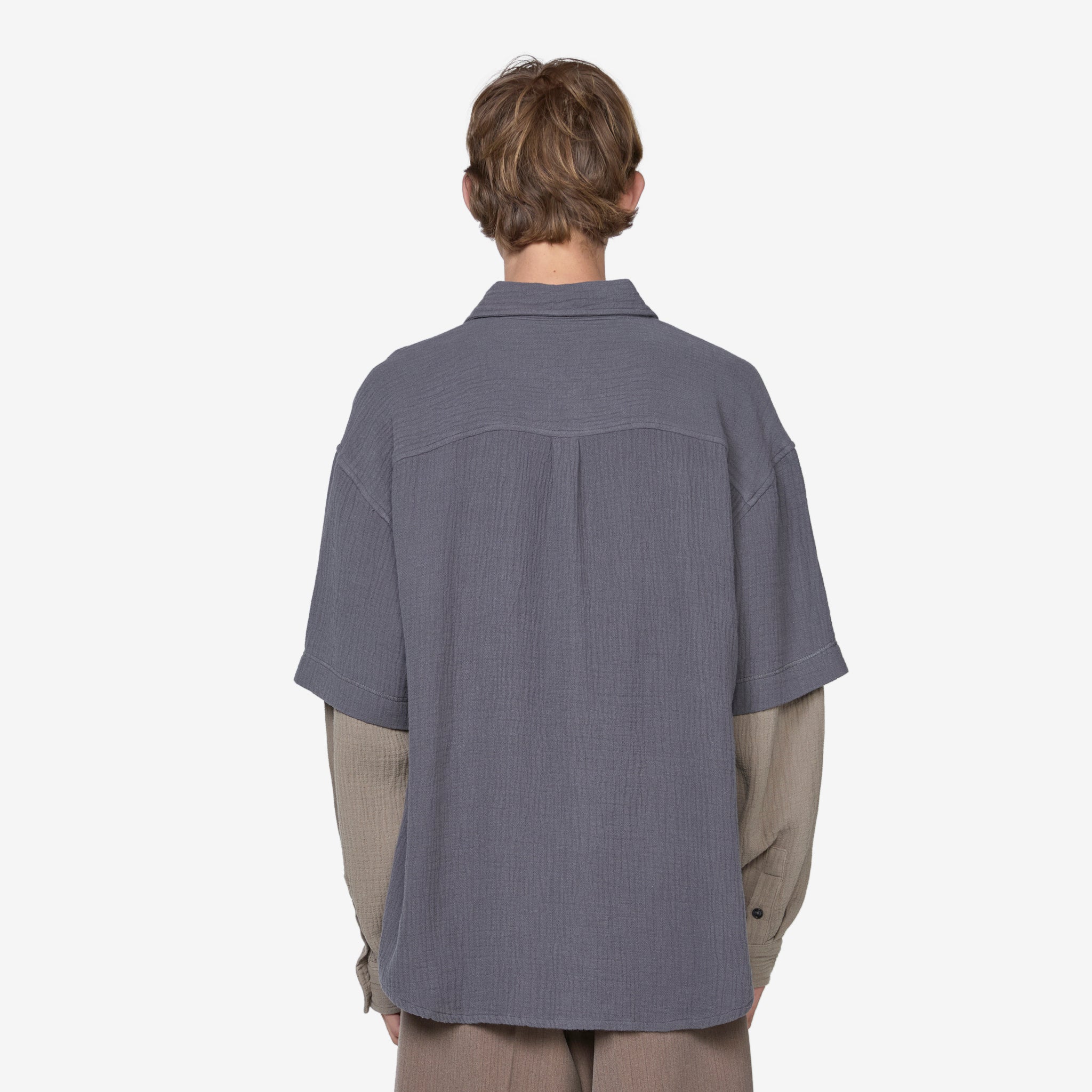 Premium Double-Layered Grey Shirt for Men - Comfortable & Stylish Casual Wear for Everyday Outfits and Office Attire