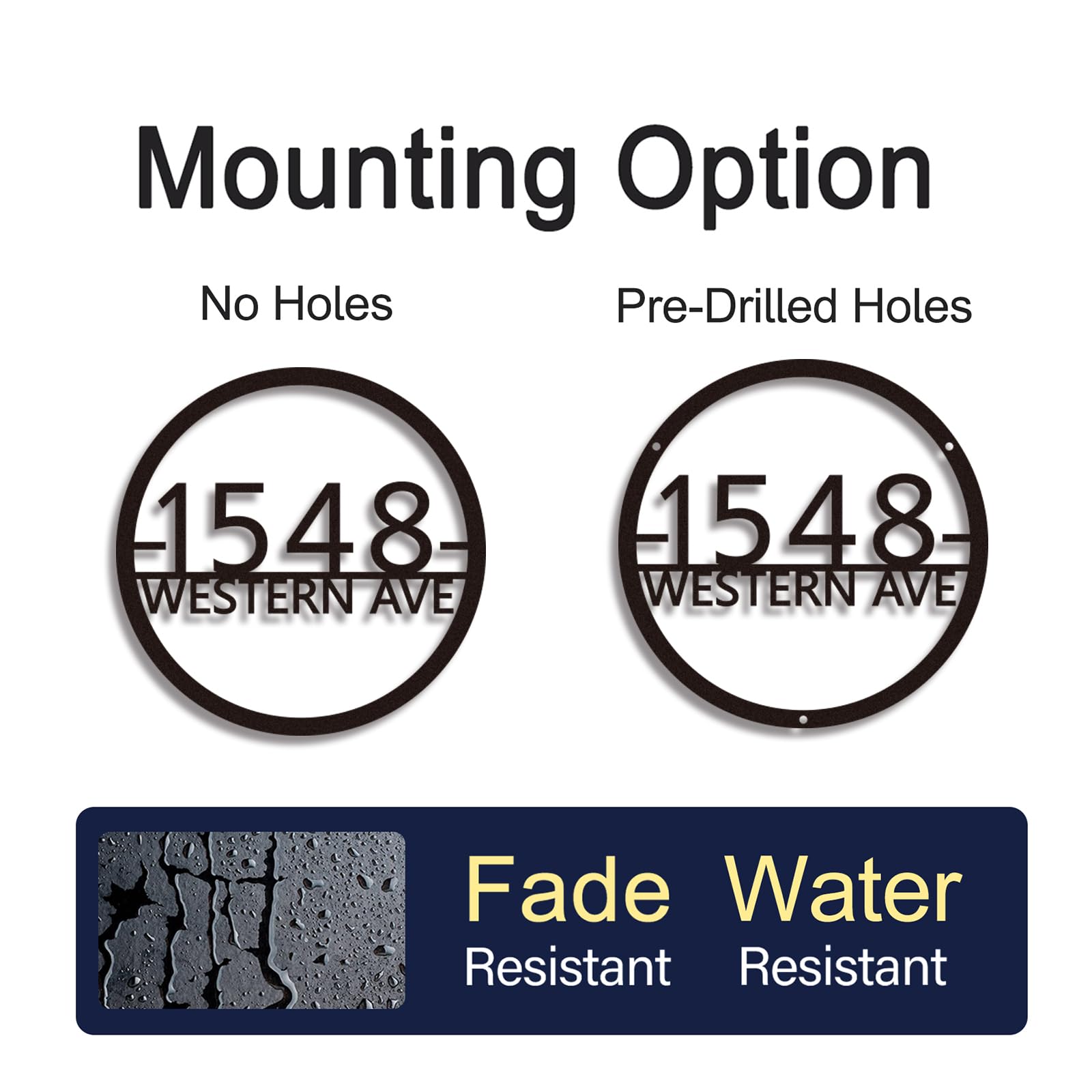 Custom Metal House Numbers for Outdoor - Personalized Modern Address Plaque Sign for Yard & Home - Durable Weatherproof House Numbering (Circle) - Perfect for Front Door, Mailbox & Driveway Visibility