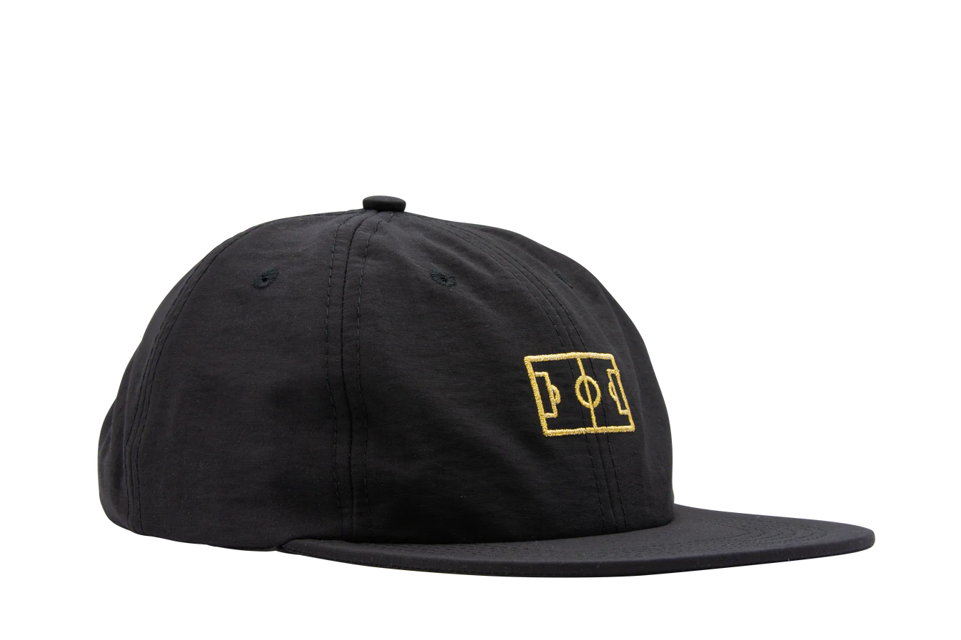 Goiaba E.C. 6-Panel Nylon Baseball Cap - Black & Gold - Adjustable Snapback Hat for Men & Women - Perfect for Outdoor Sports, Hiking, and Casual Wear