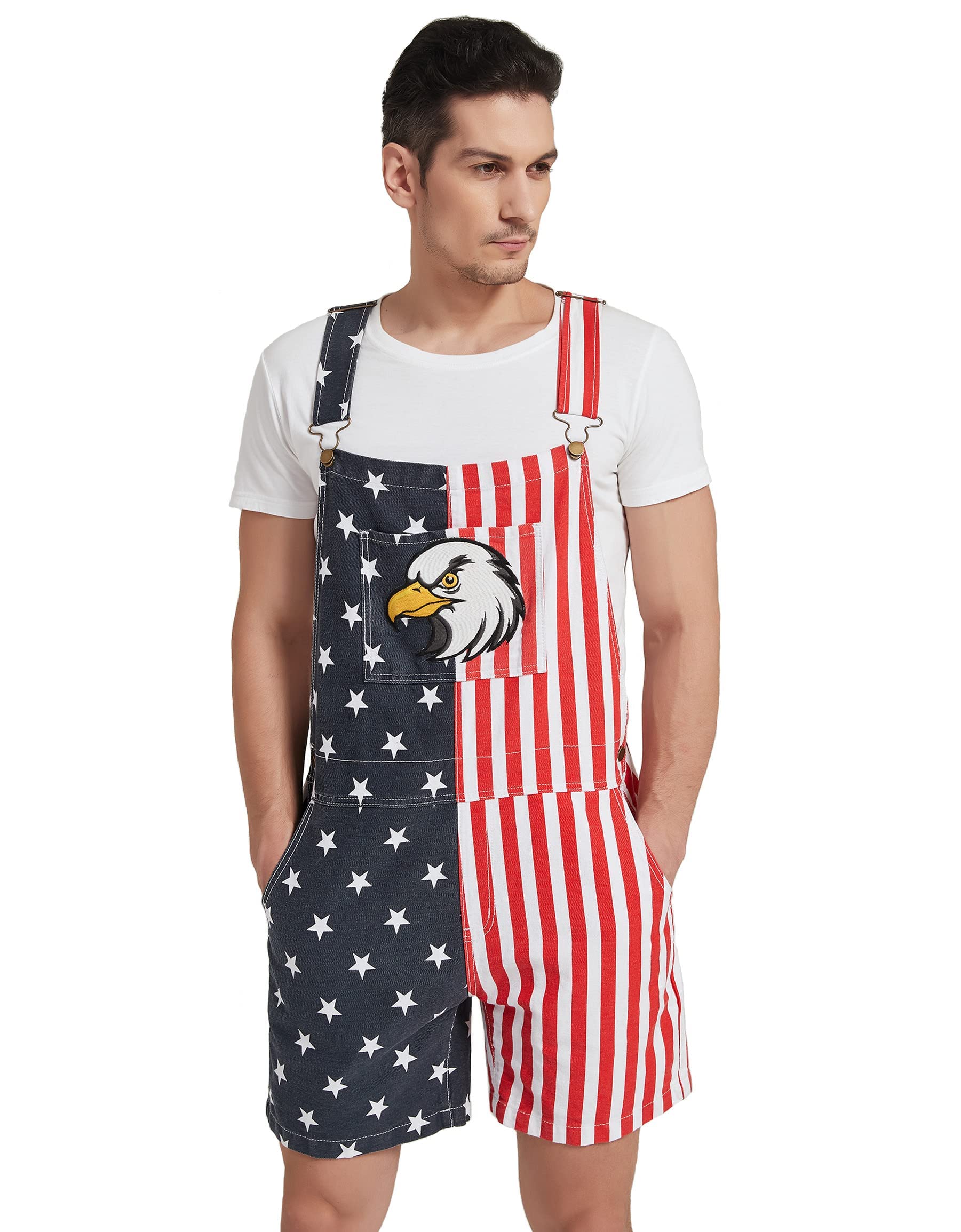 OeyFnbmO Unisex Overalls Shorts - Printed Bib Coveralls for Men & Women | Summer Jumpsuit Outfits | Couple Matching Gifts for Beach, Festival & Outdoor Activities
