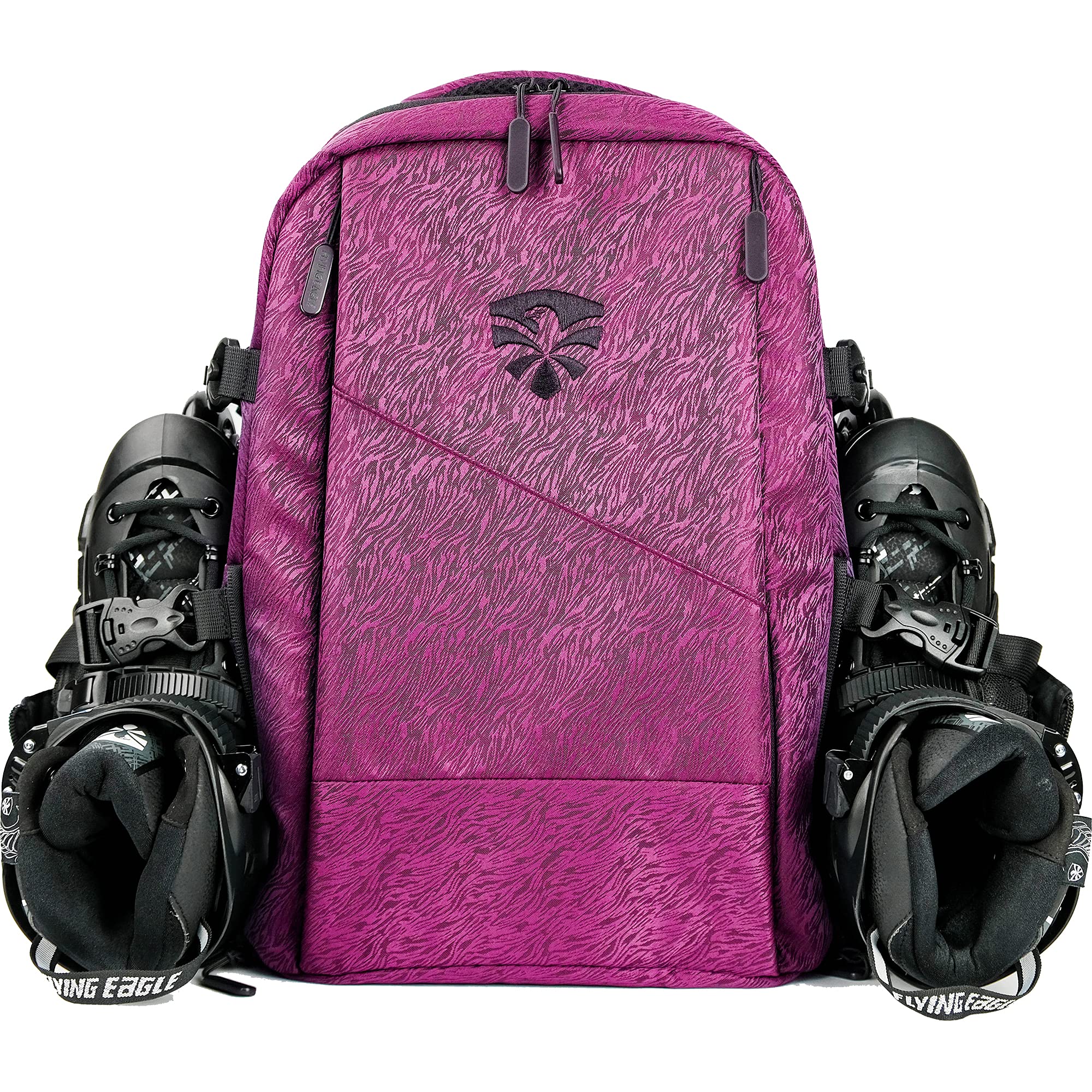 Flying Eagle Inline Skates Backpack for Travel & Commuting - Medium Size, Pink - Perfect for Skating, Gym & Outdoor Adventures