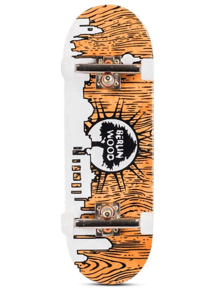 Berlinwood Fingerboard Complete - BW Skyline GITD Glow in The Dark Professional Finger Skateboard for Tricks & Stunts - Perfect for Skateboard Enthusiasts & Collectors