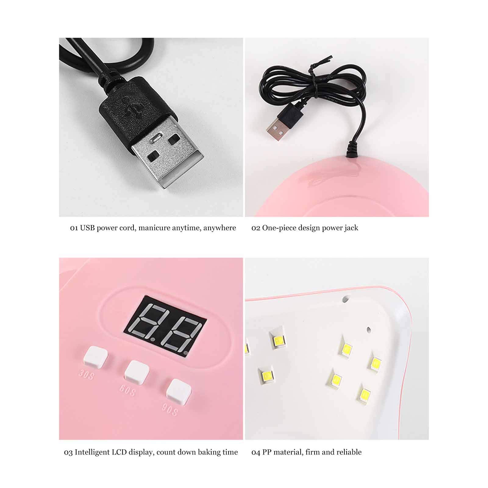 Portable UV LED Nail Gel Polish Kit with Fast Drying Lamp - Perfect for Home Manicure, Salon & Nail Shop Use