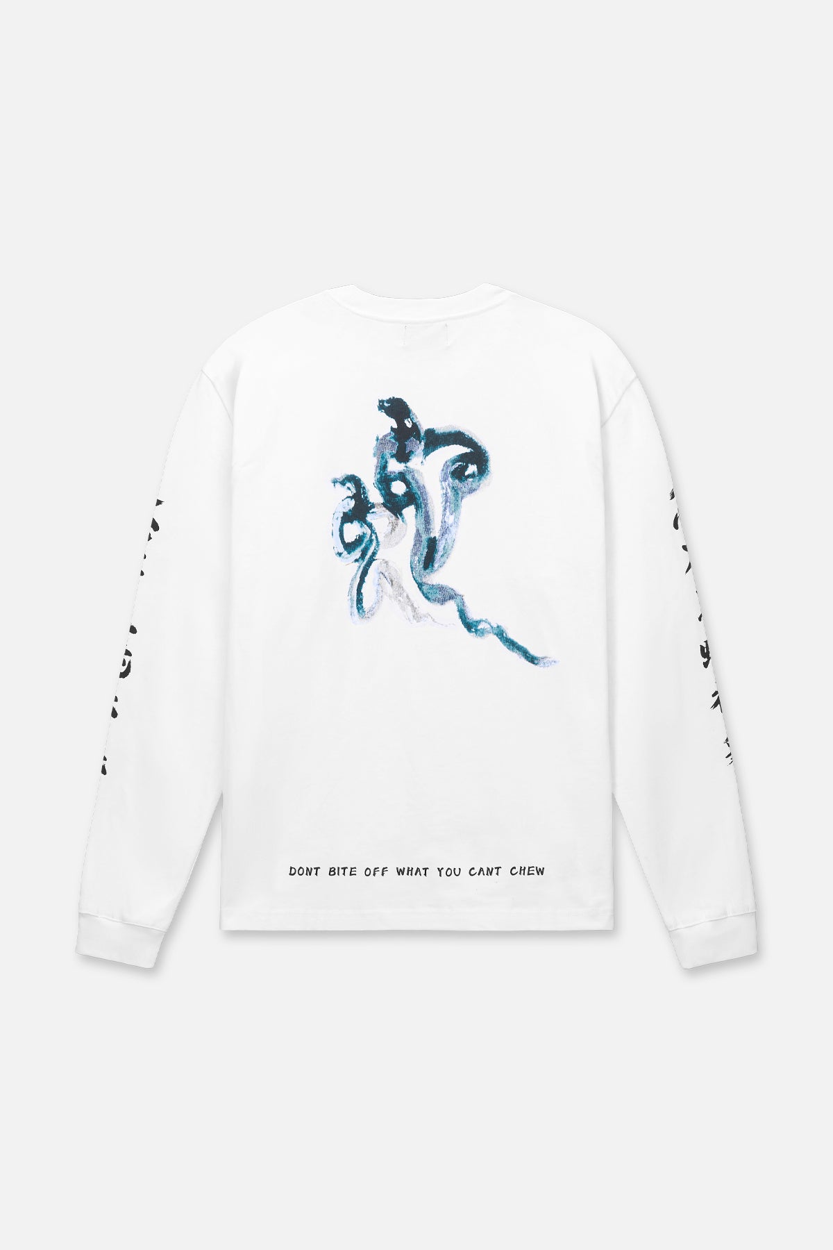 LAWRENCE Long Sleeve T-Shirt for Men | White Snake Print Cotton Tee | Casual Streetwear & Graphic Apparel for Everyday Wear