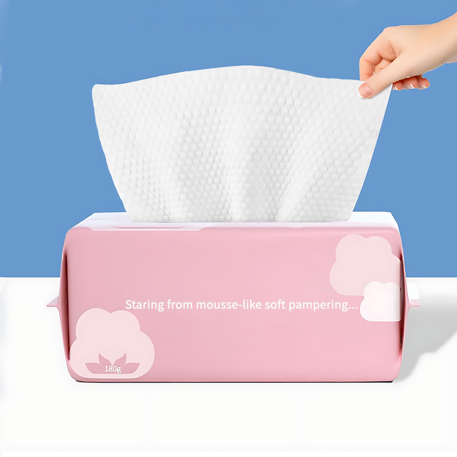 Soft Disposable Cotton Face Towels - 100 Count Facial Wipes for Cleansing, Skincare & Makeup Removal | Gentle Dry Wipes for Washing & Drying | Perfect for Travel, Gym & Daily Beauty Routine
